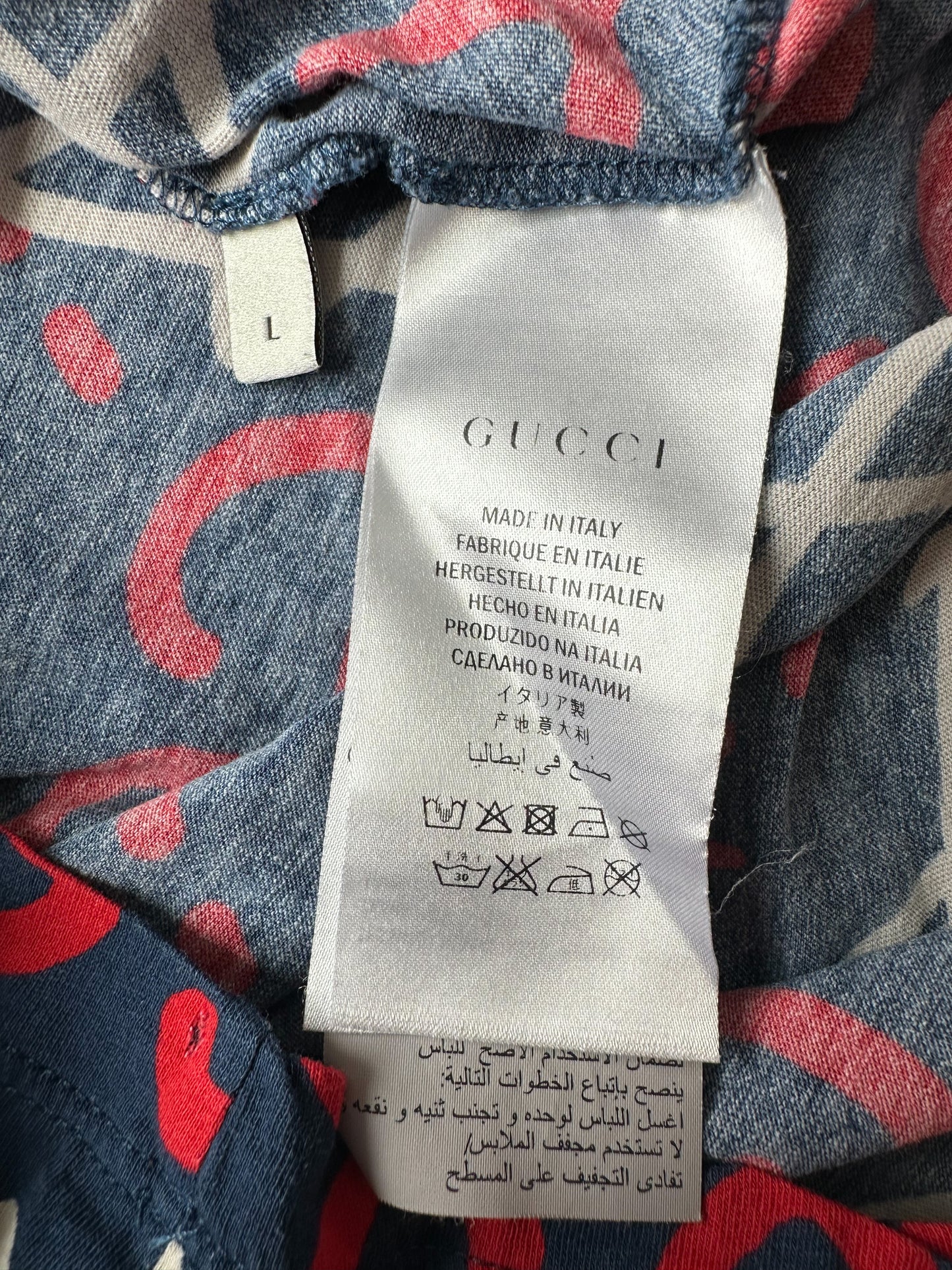 Gucci Navy Gucci Ghost Monogram T-Shirt