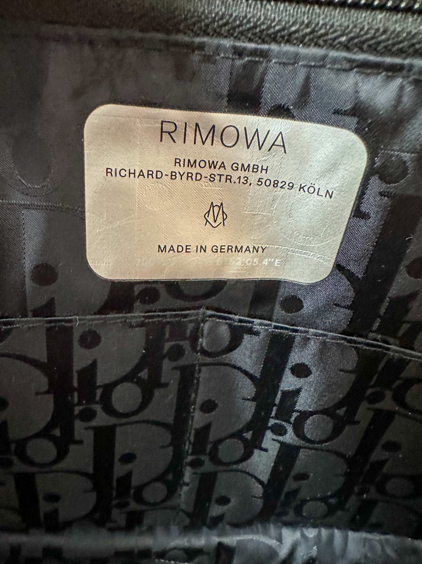 Dior Rimowa Black Oblique Aluminum Carry On Case