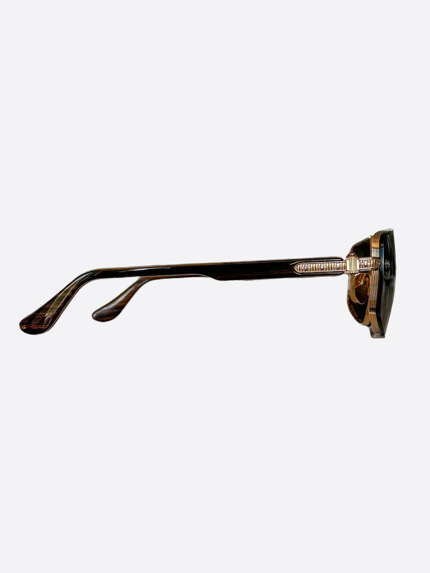 Chrome Hearts Gold Diamond Love Rod Sunglasses