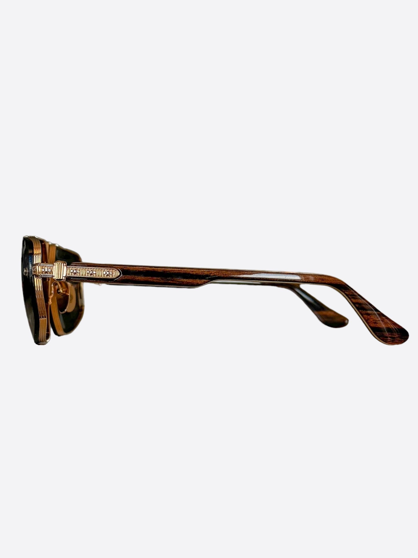 Chrome Hearts Gold Diamond Love Rod Sunglasses