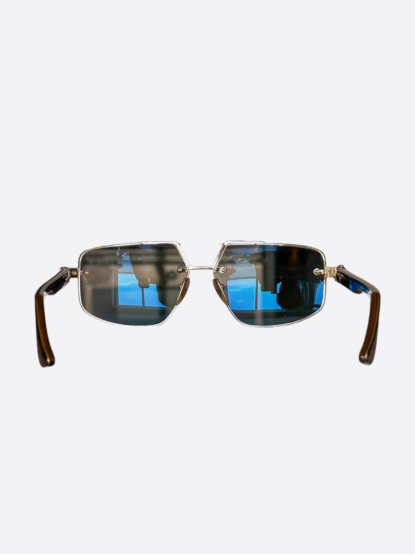 Chrome Hearts Gold Diamond Love Rod Sunglasses