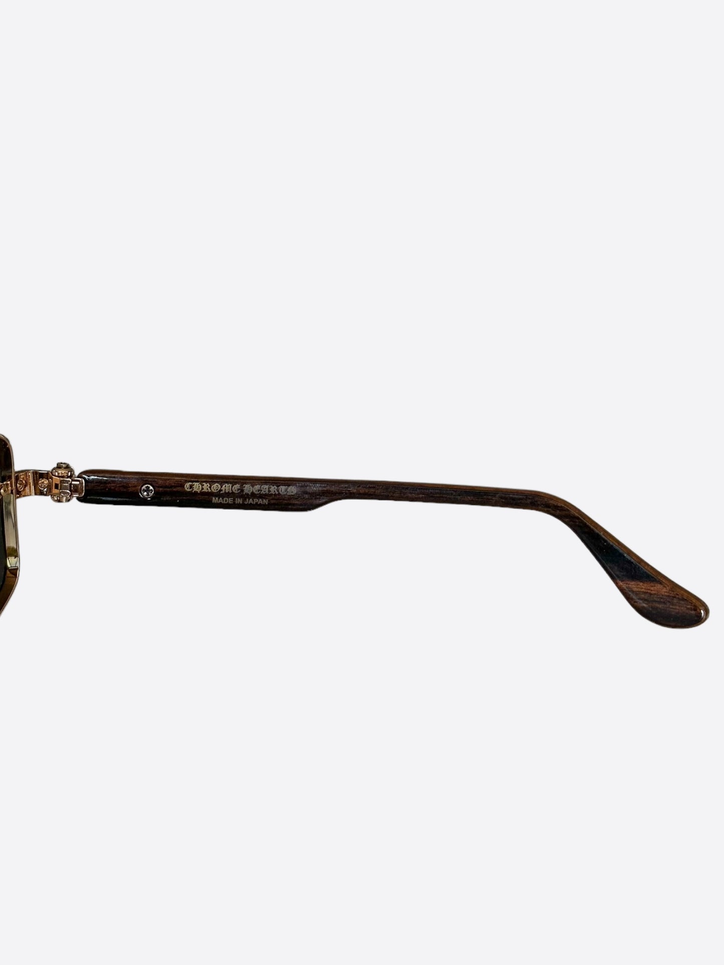 Chrome Hearts Gold Diamond Love Rod Sunglasses