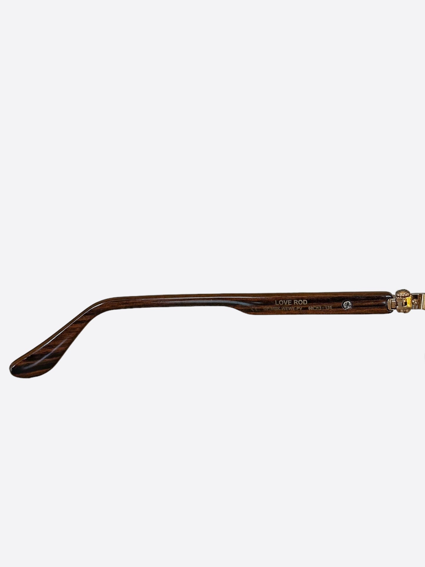 Chrome Hearts Gold Diamond Love Rod Sunglasses