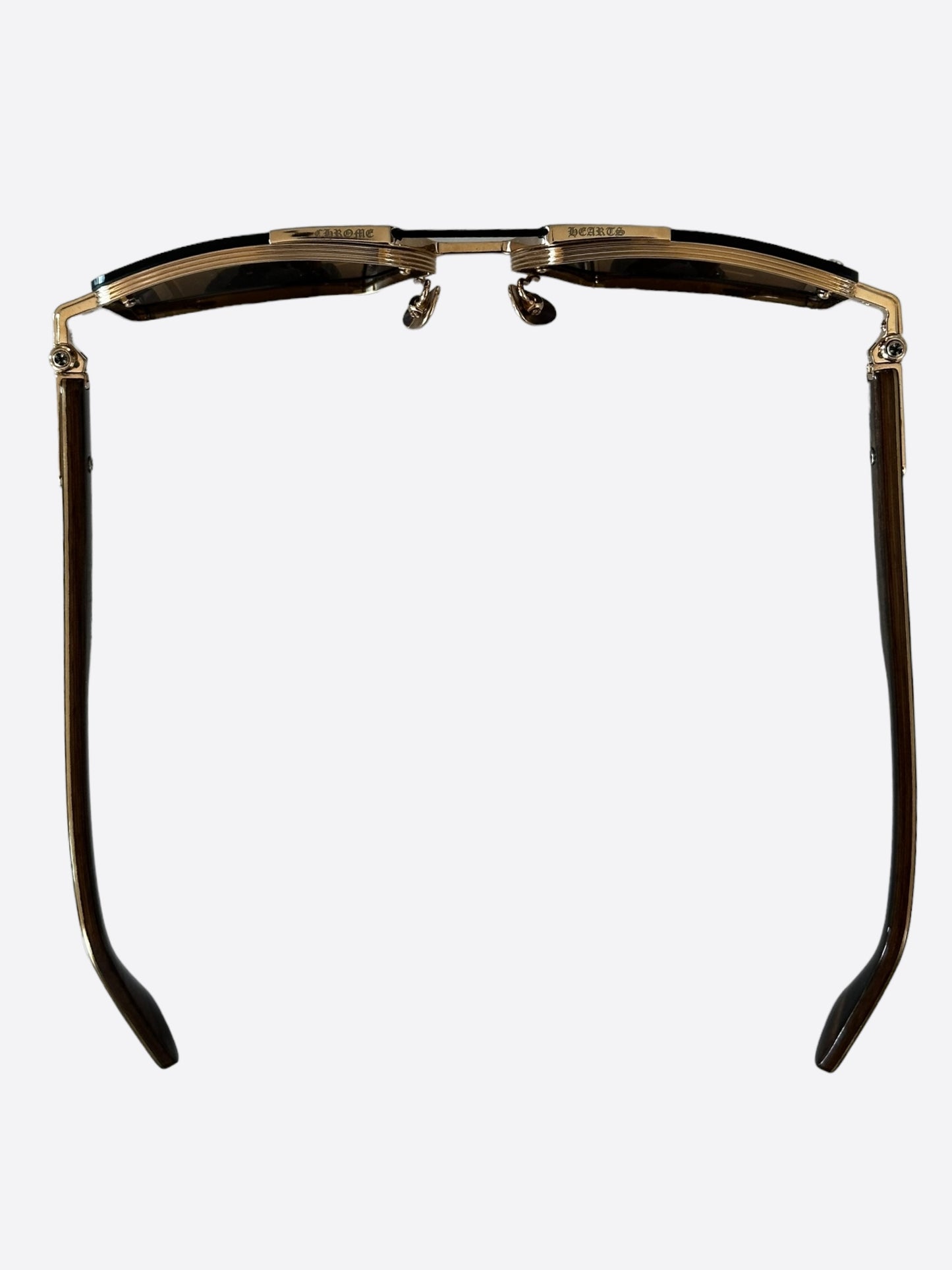 Chrome Hearts Gold Diamond Love Rod Sunglasses
