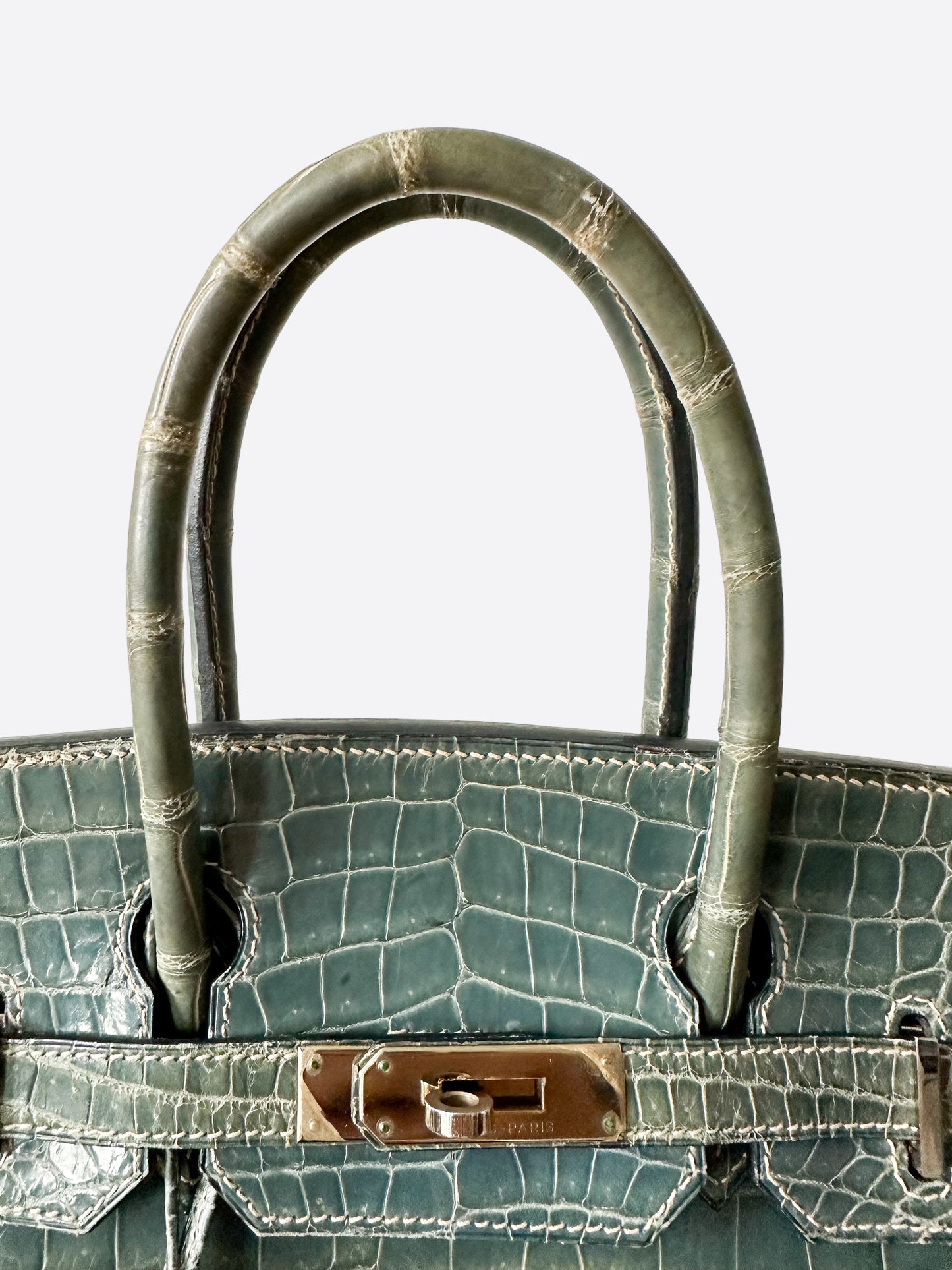 Hermès Blue Jean Porosus Crocodile Birkin 30