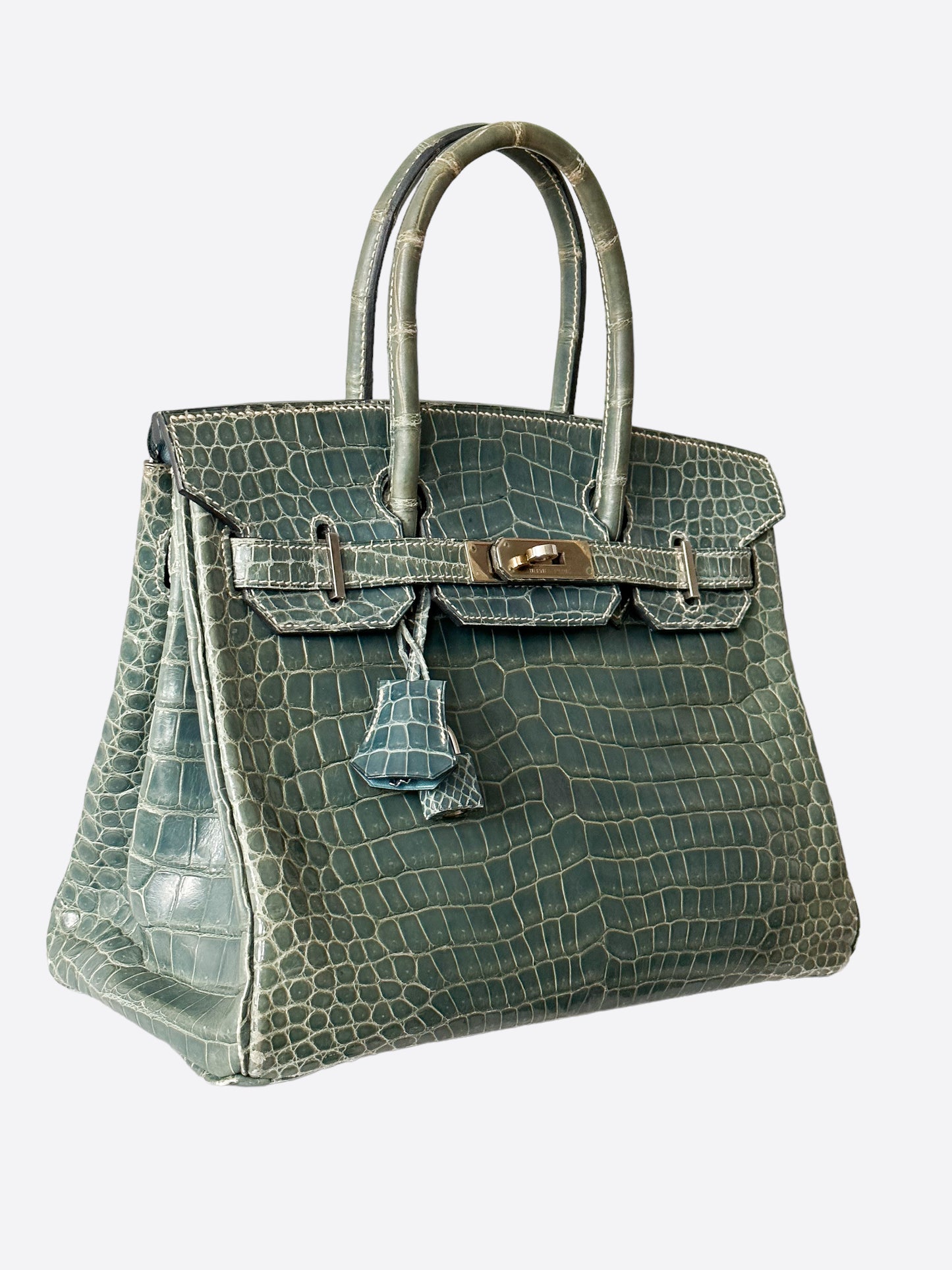 Hermès Blue Jean Porosus Crocodile Birkin 30