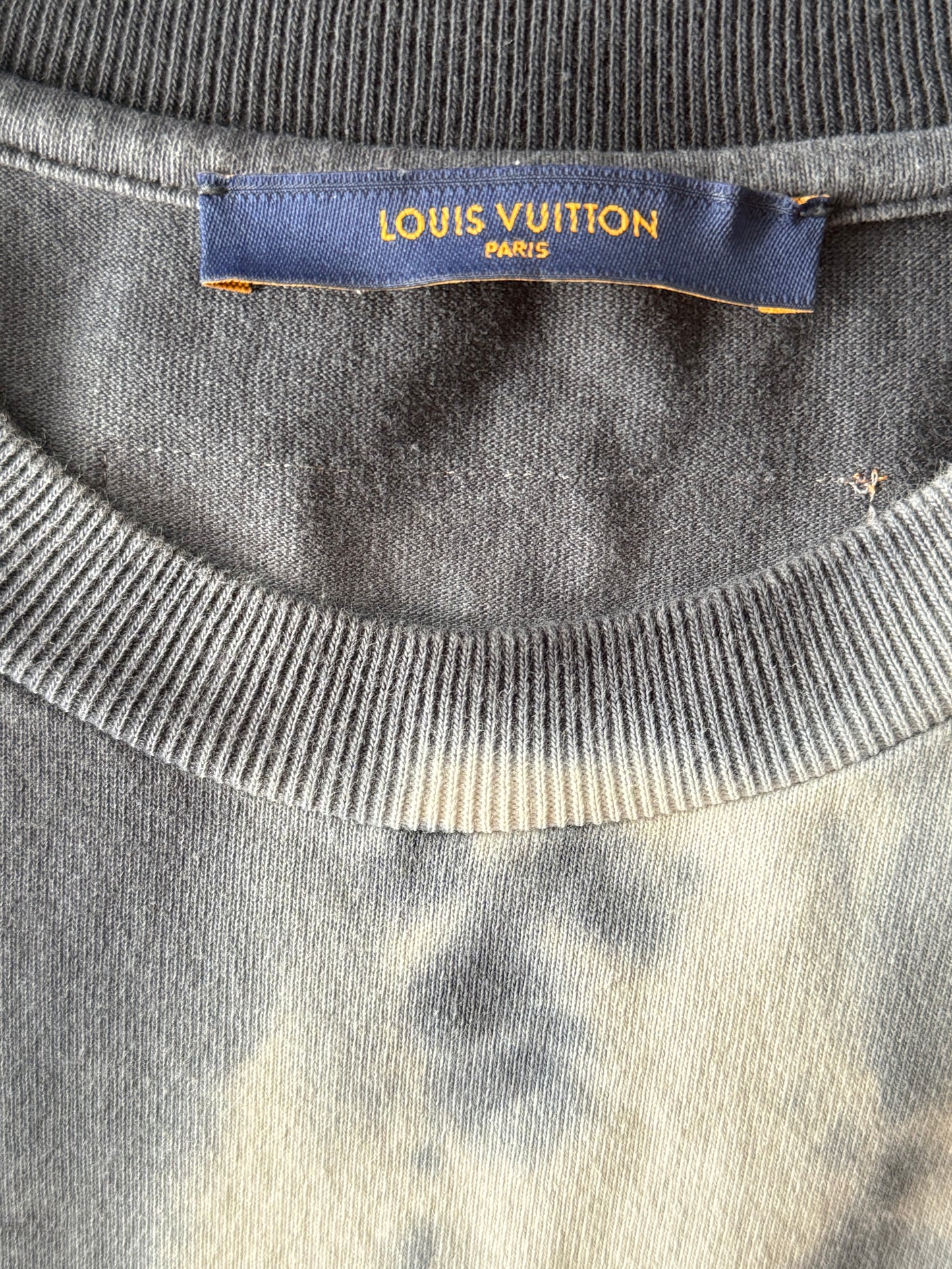 Louis Vuitton Grey & Orange Tie-Dye Graffiti T-Shirt