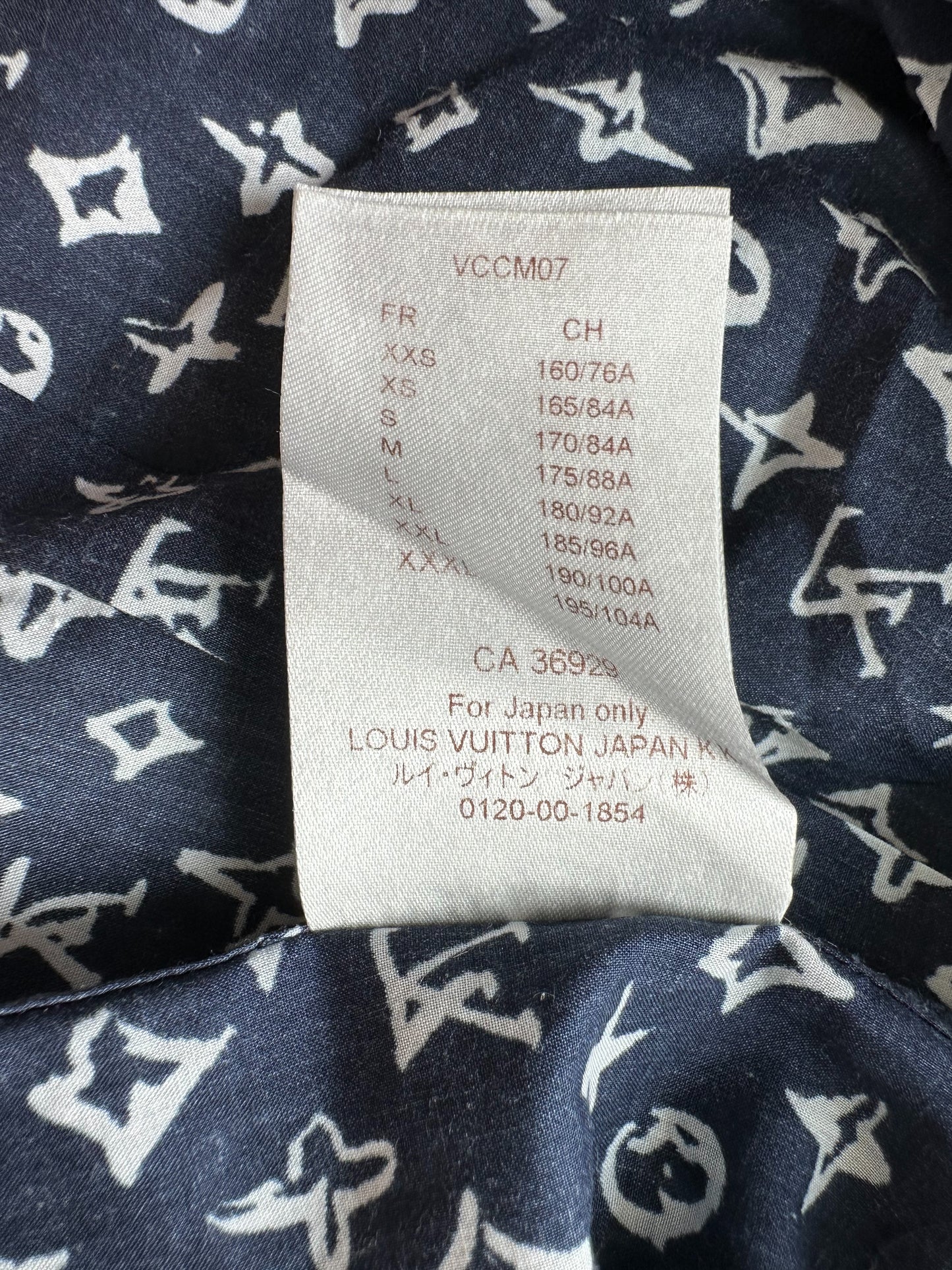 Louis Vuitton Navy & White Monogram Button Up Shirt