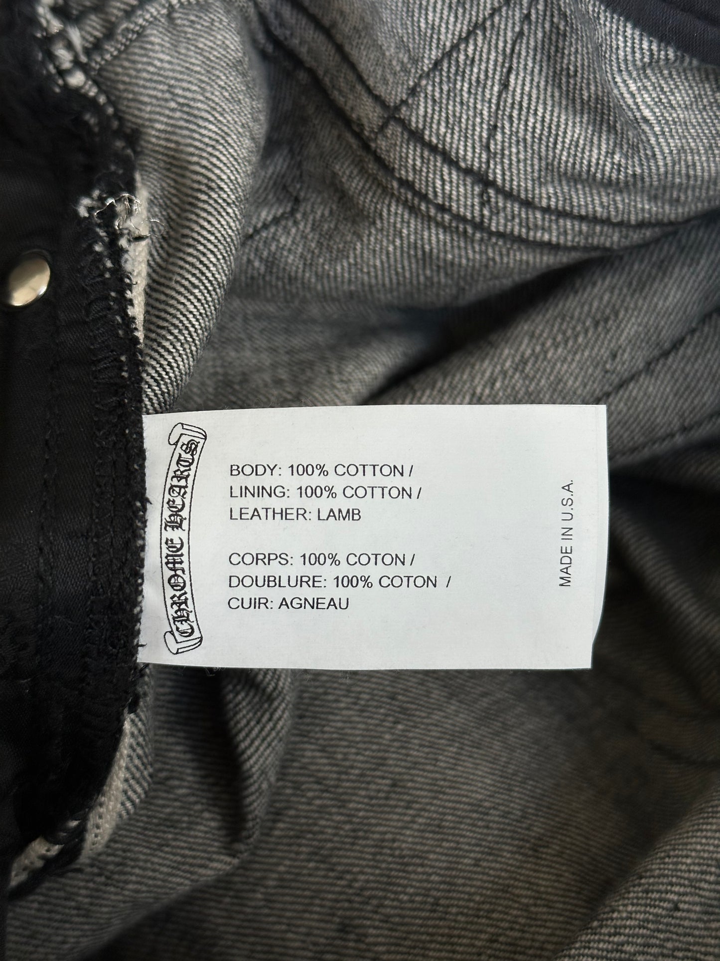 Chrome Hearts Grey & Black Star Patch Jeans