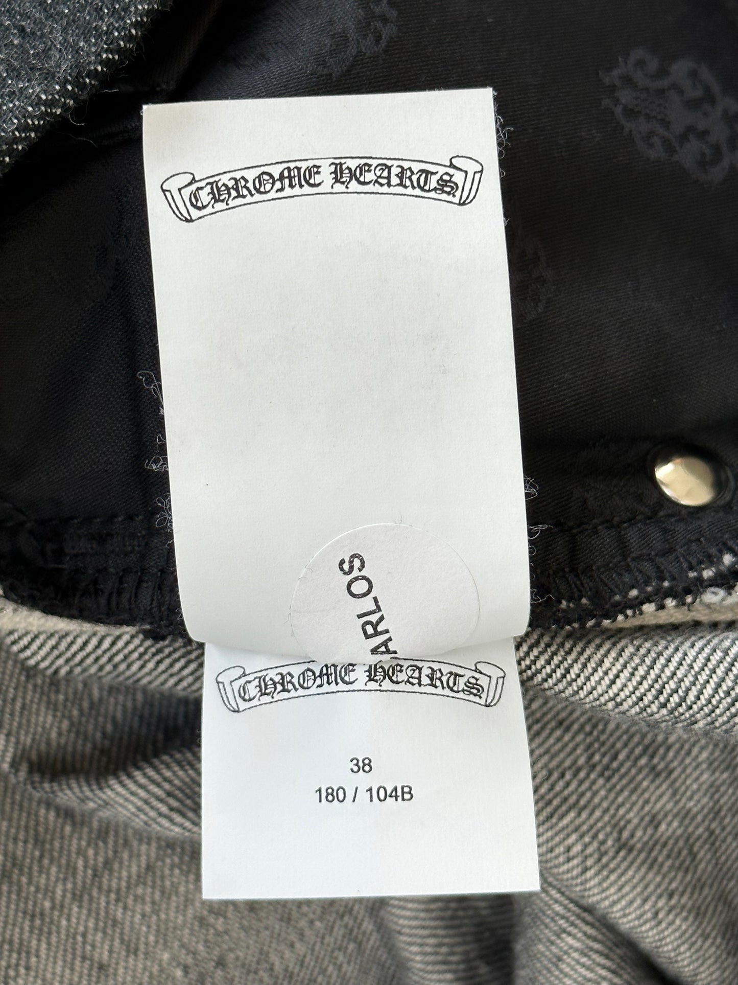 Chrome Hearts Grey & Black Star Patch Jeans