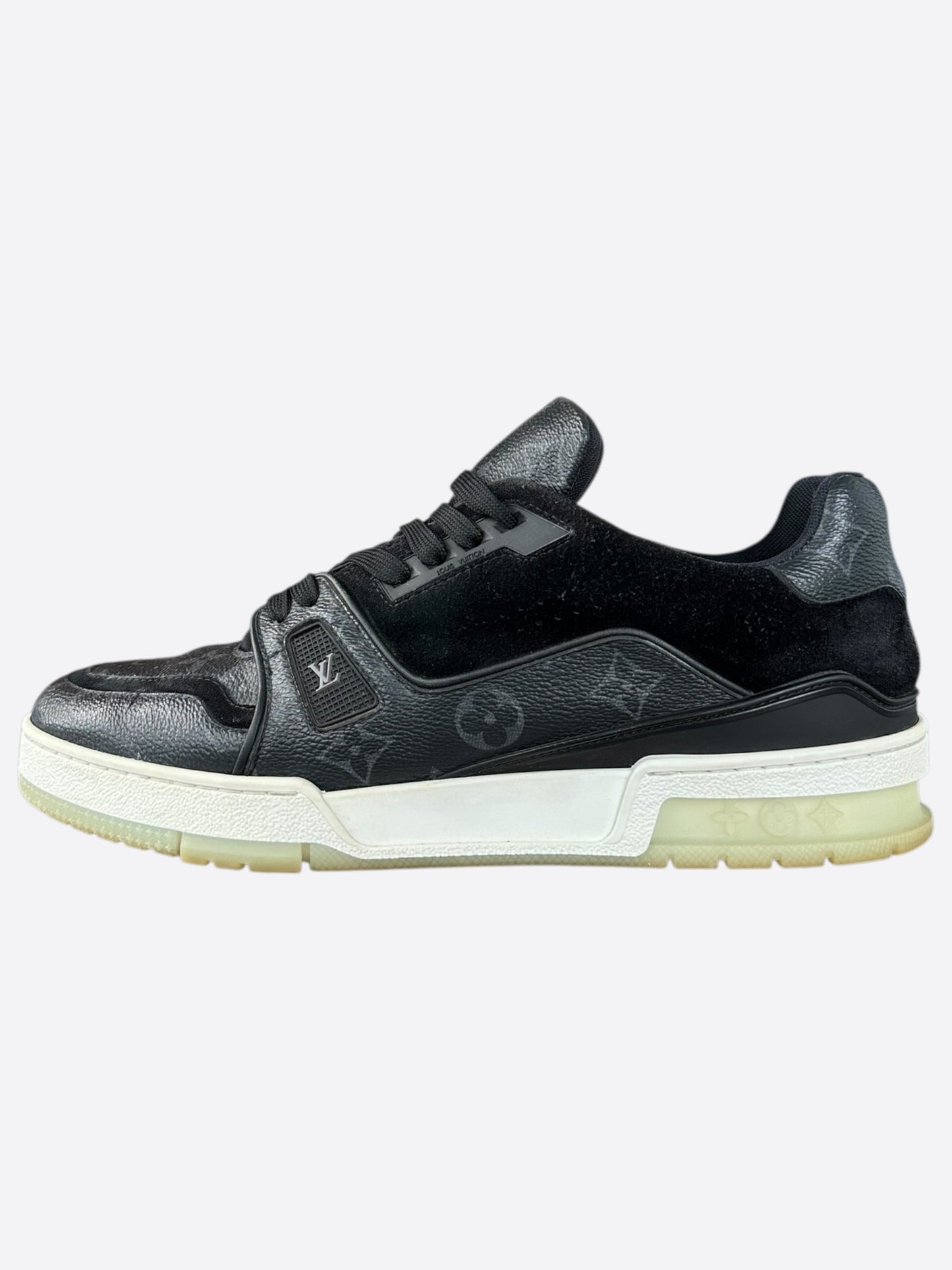 Louis Vuitton Black Monogram Eclipse Suede Trainers