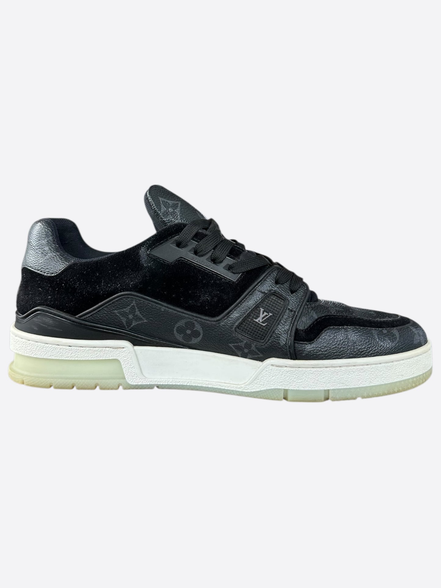 Louis Vuitton Black Monogram Eclipse Suede Trainers