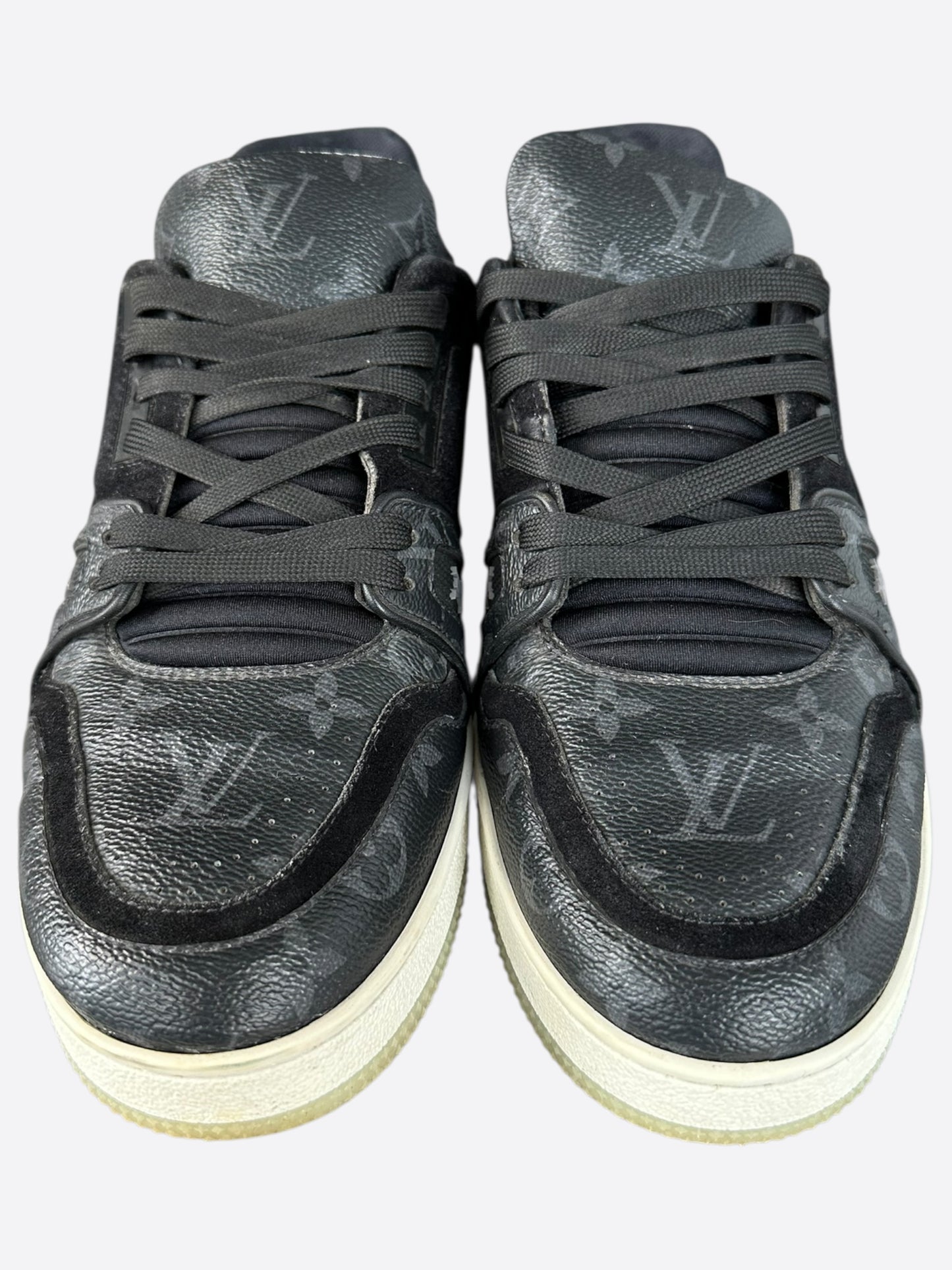 Louis Vuitton Black Monogram Eclipse Suede Trainers
