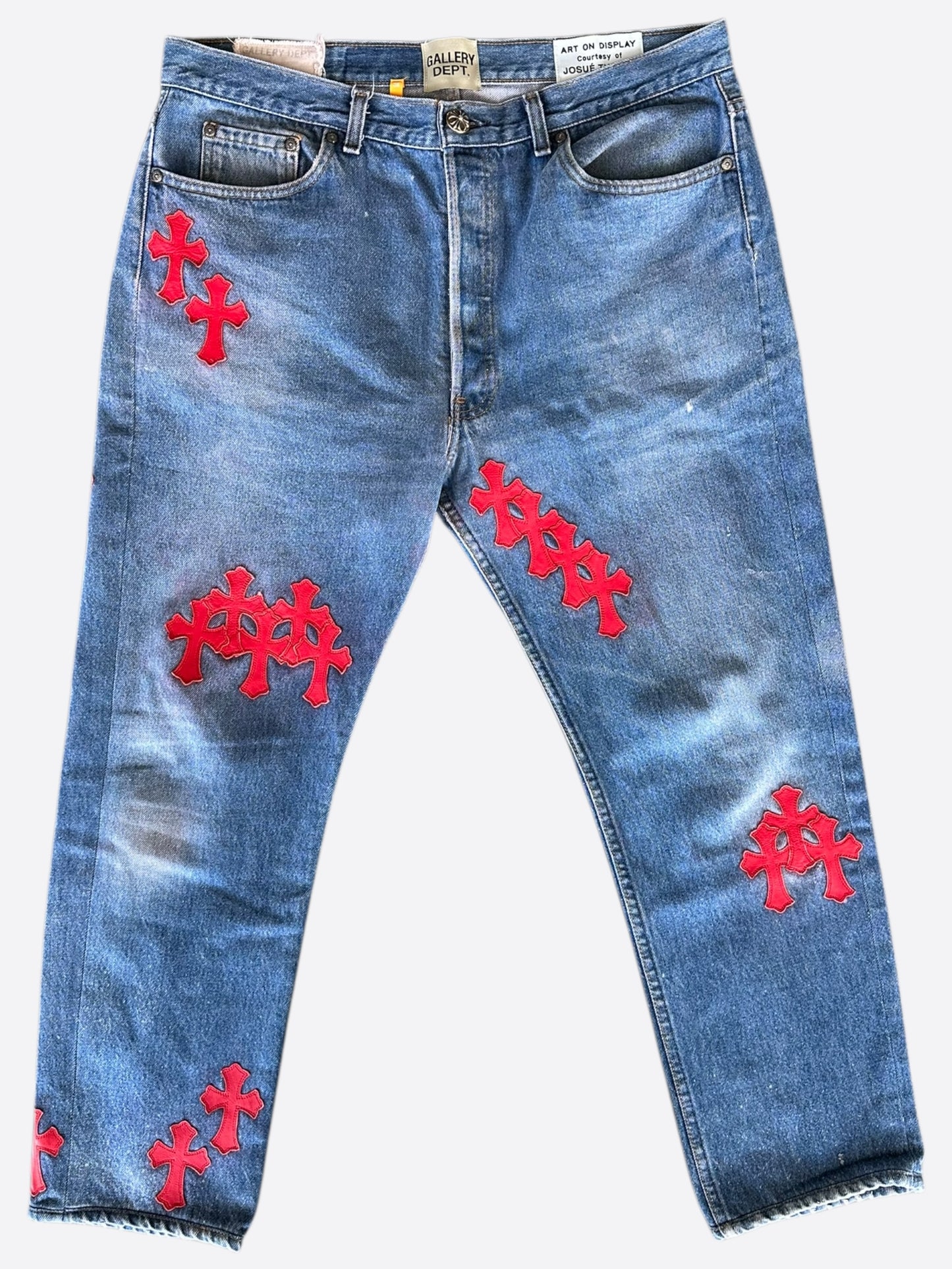 Chrome Hearts Gallery Dept Levis Blue & Red Cross Patch Jeans