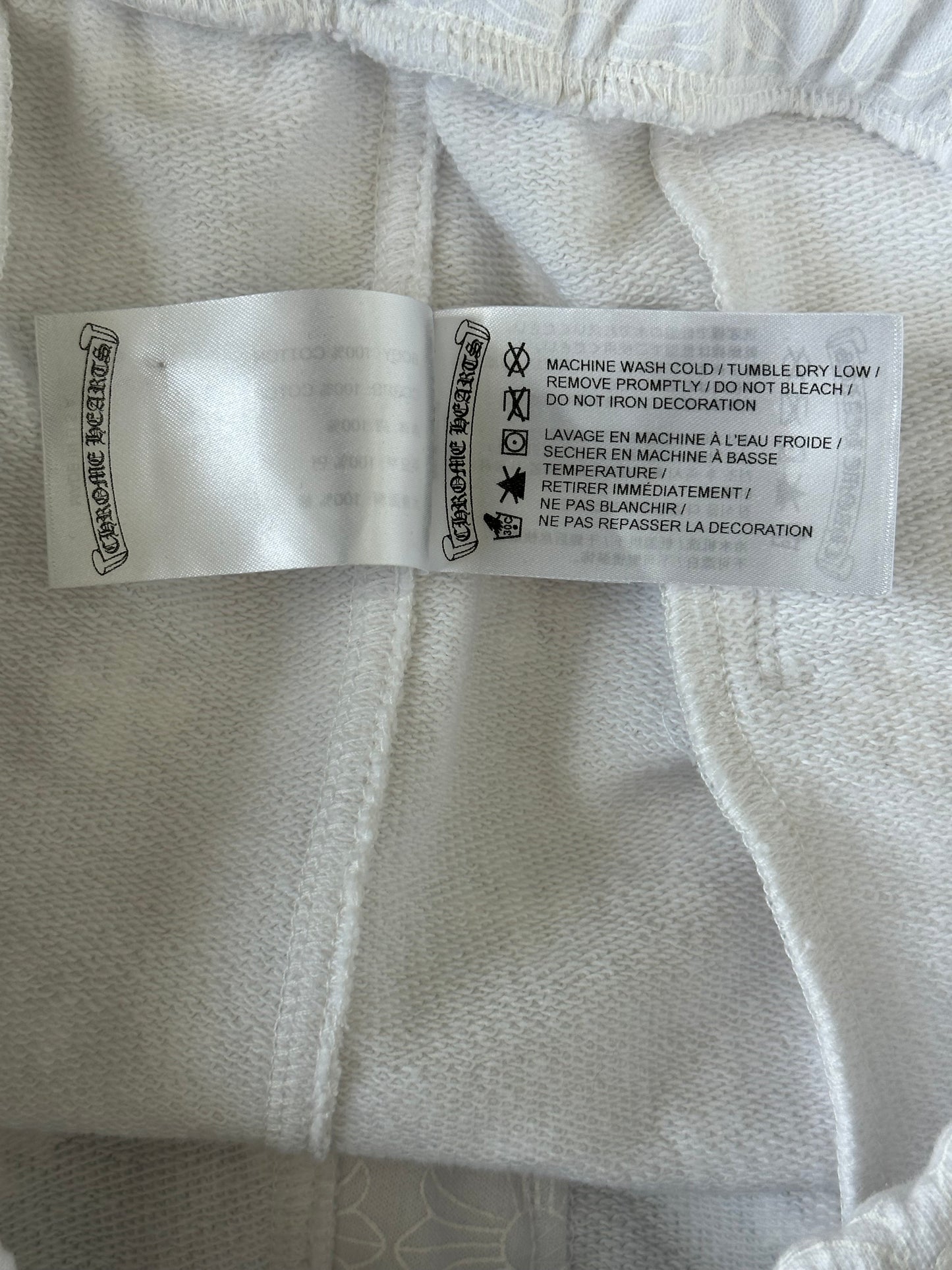 Chrome Hearts White & Black Cross Jacquard Horseshoe Logo Sweatpants