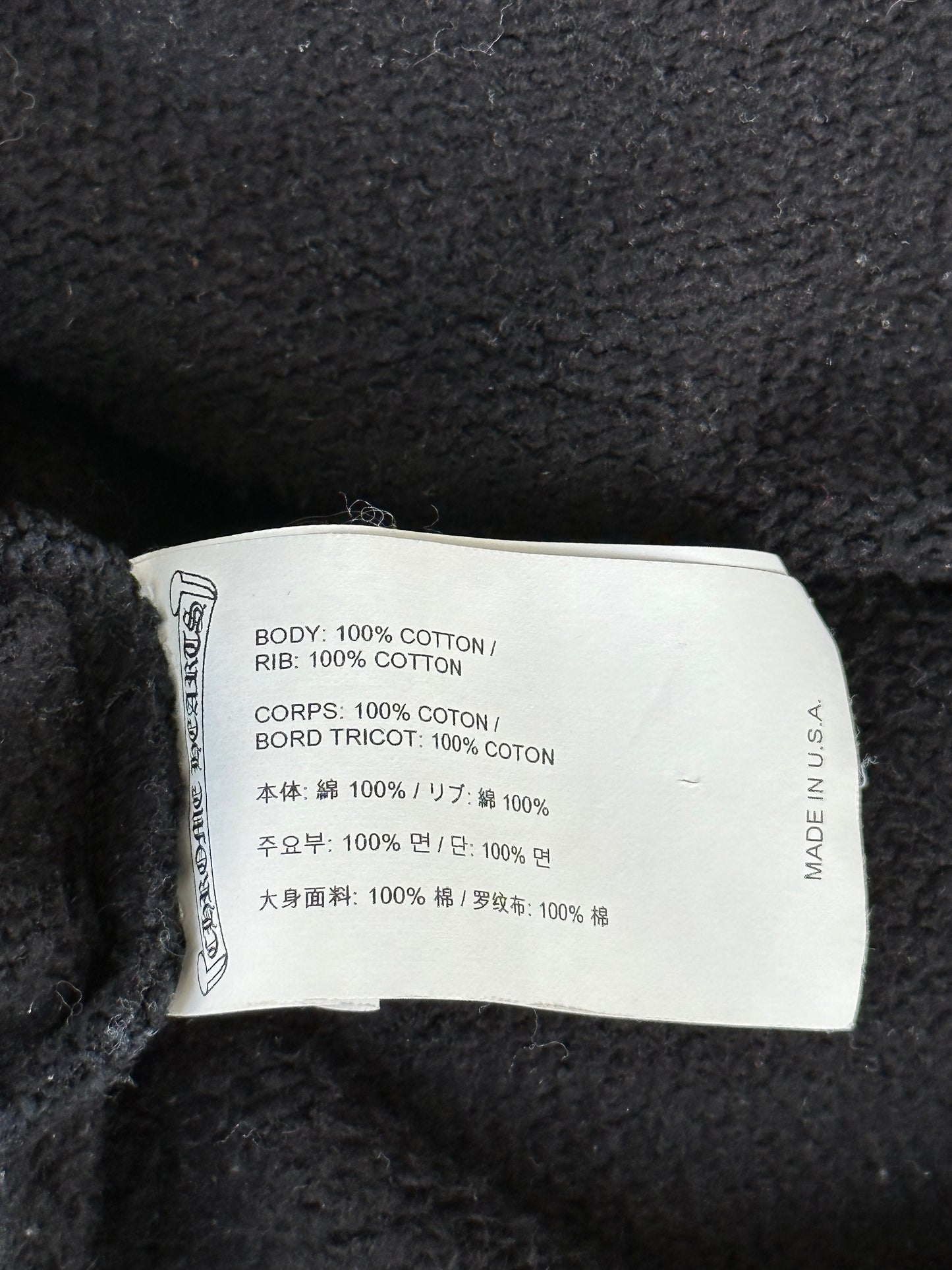 Chrome Hearts Black & White Embroidered Logo Hoodie