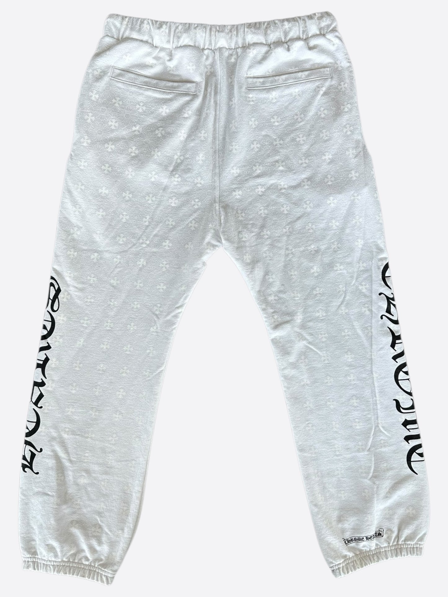 Chrome Hearts White & Black Cross Jacquard Horseshoe Logo Sweatpants