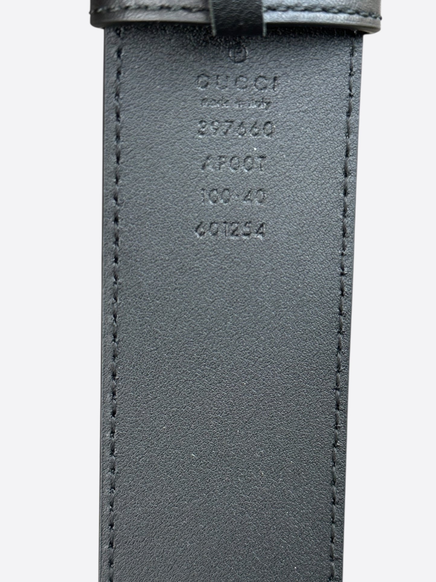 Gucci Black & Gold GG Buckle Leather Belt