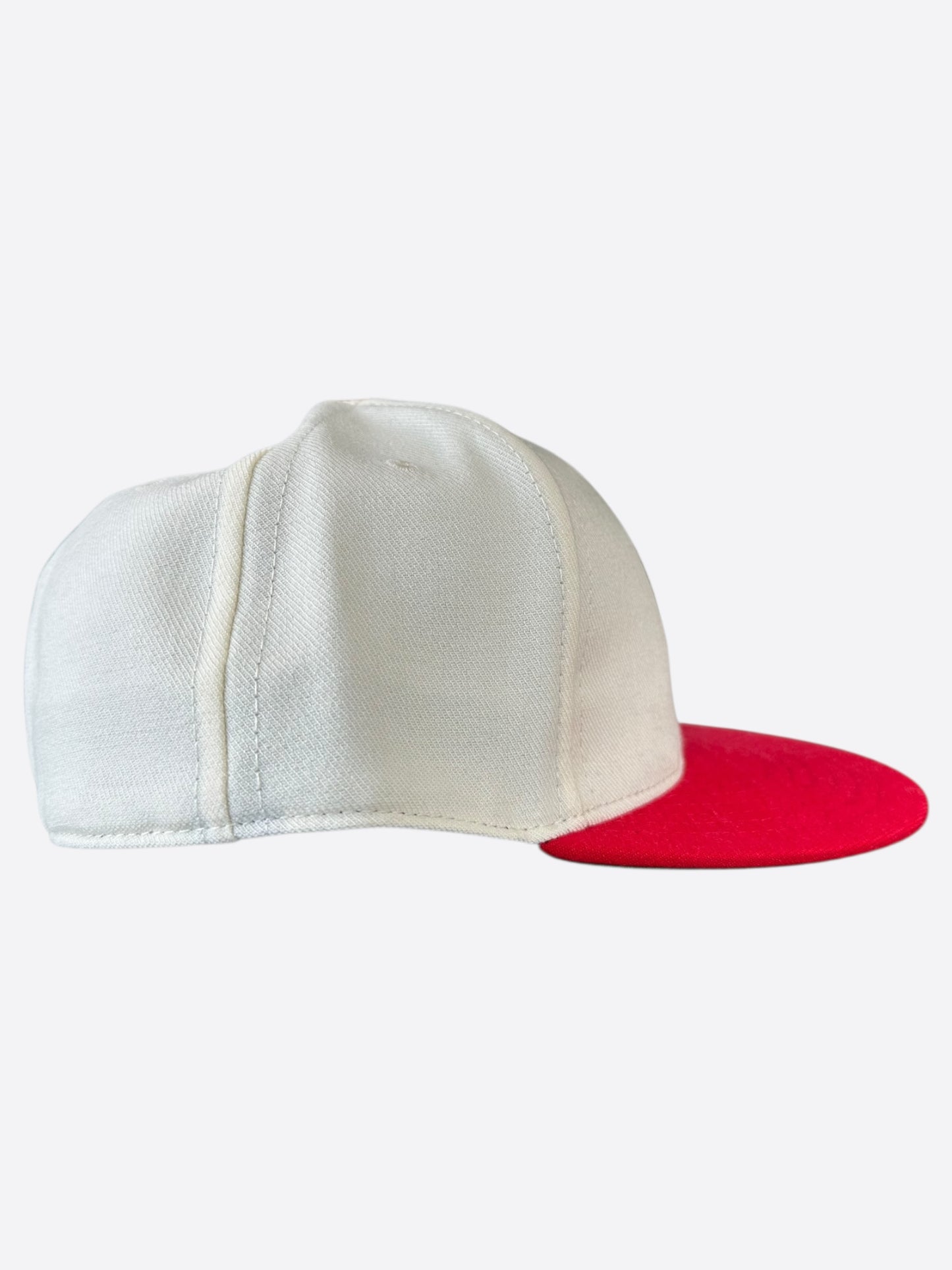Chrome Hearts White & Red Heart Logo Fitted Hat
