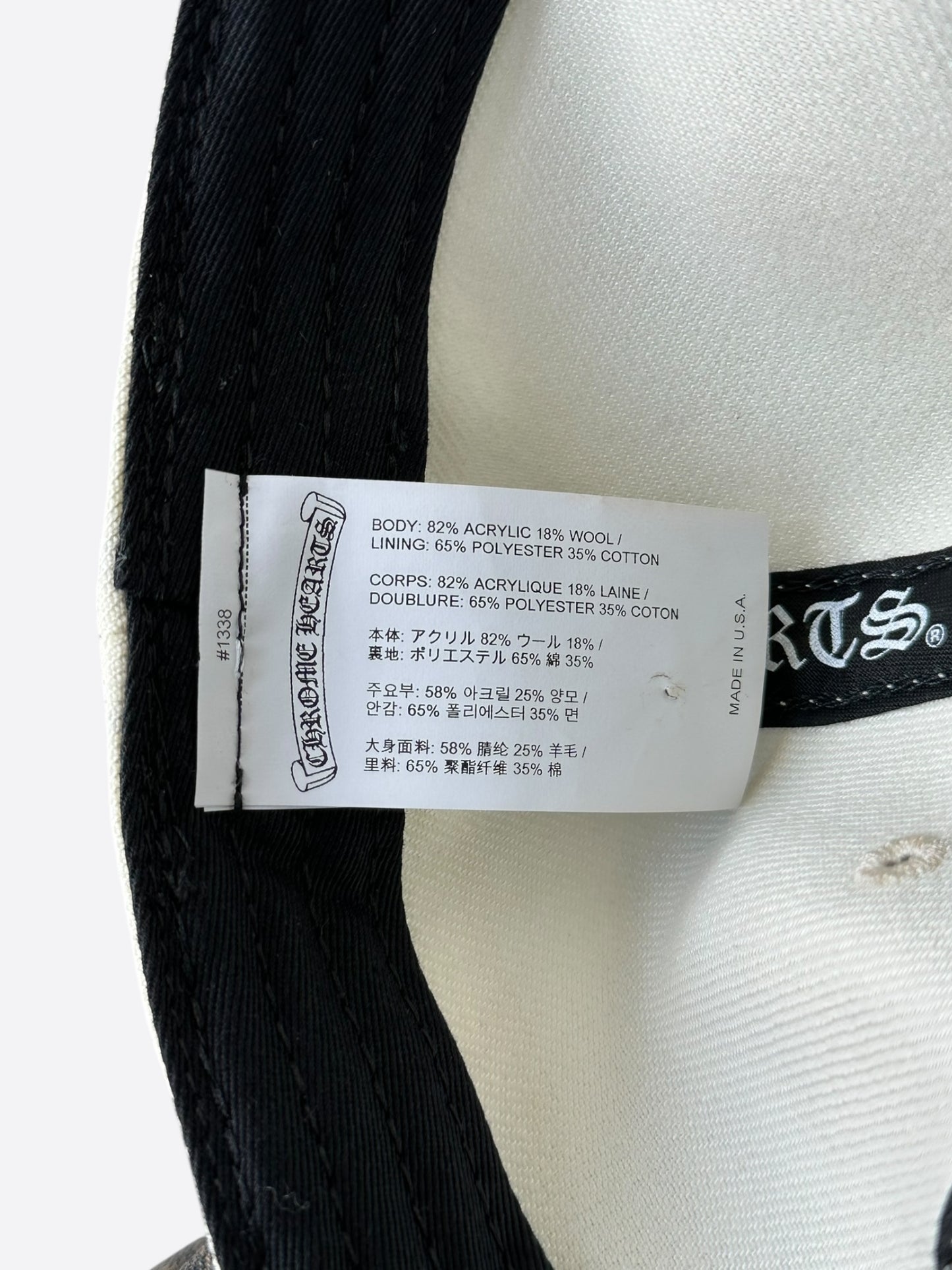 Chrome Hearts White & Red Heart Logo Fitted Hat