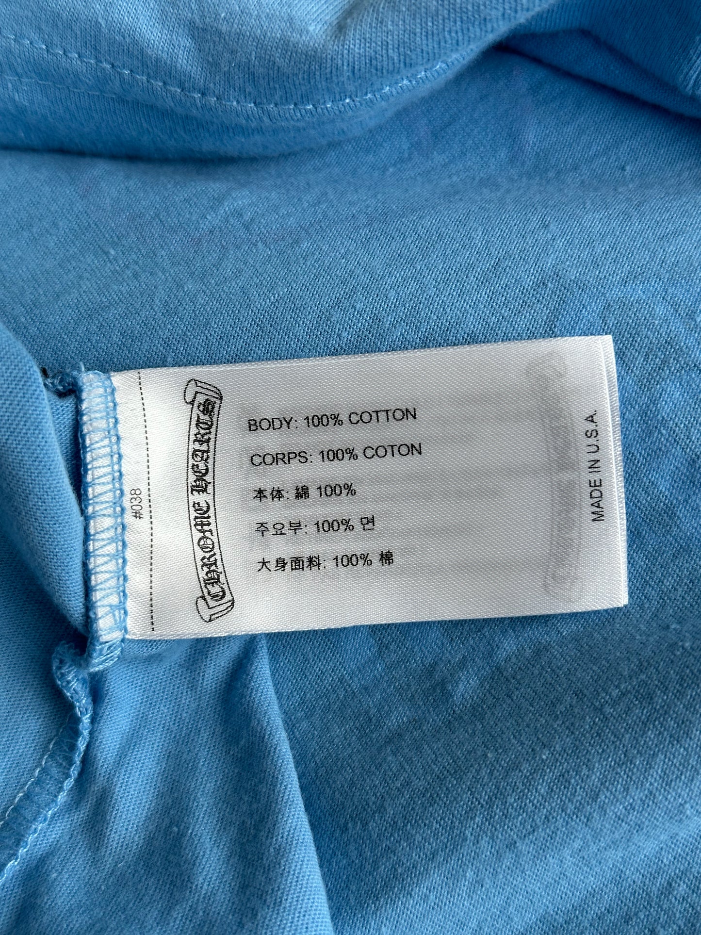 Chrome Hearts Blue Miami Art Basel Horseshoe Logo T-Shirt