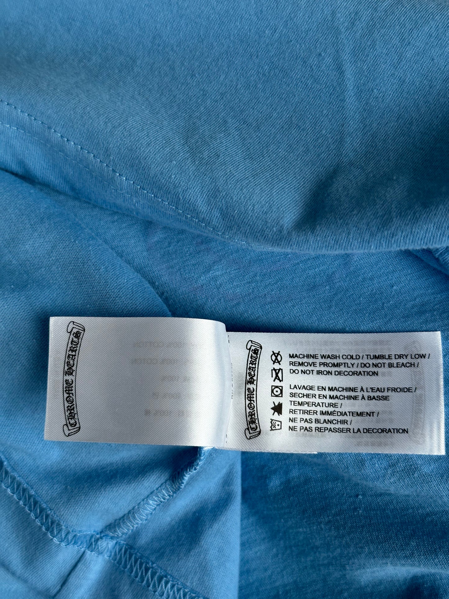 Chrome Hearts Blue Miami Art Basel Horseshoe Logo T-Shirt