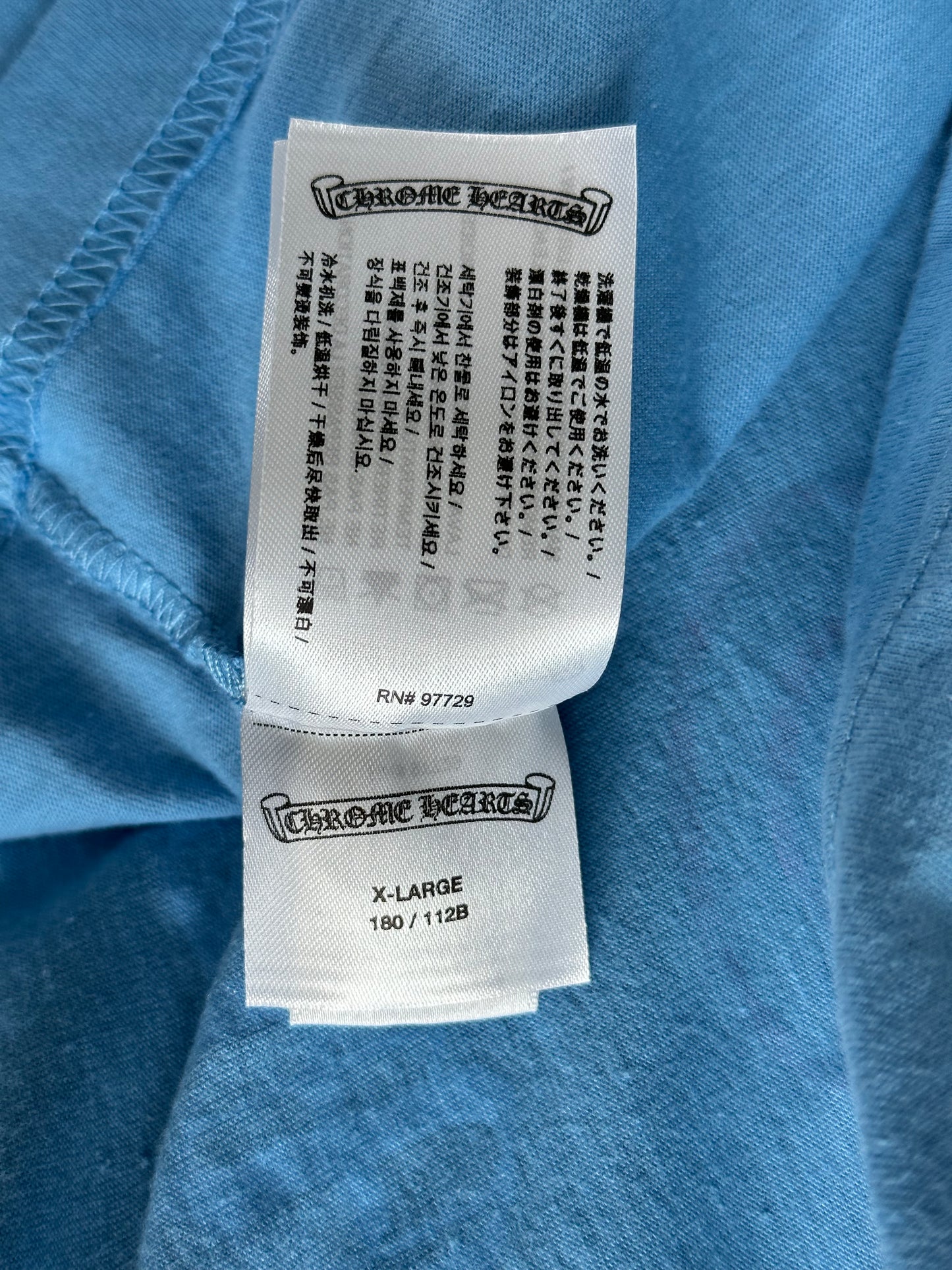 Chrome Hearts Blue Miami Art Basel Horseshoe Logo T-Shirt
