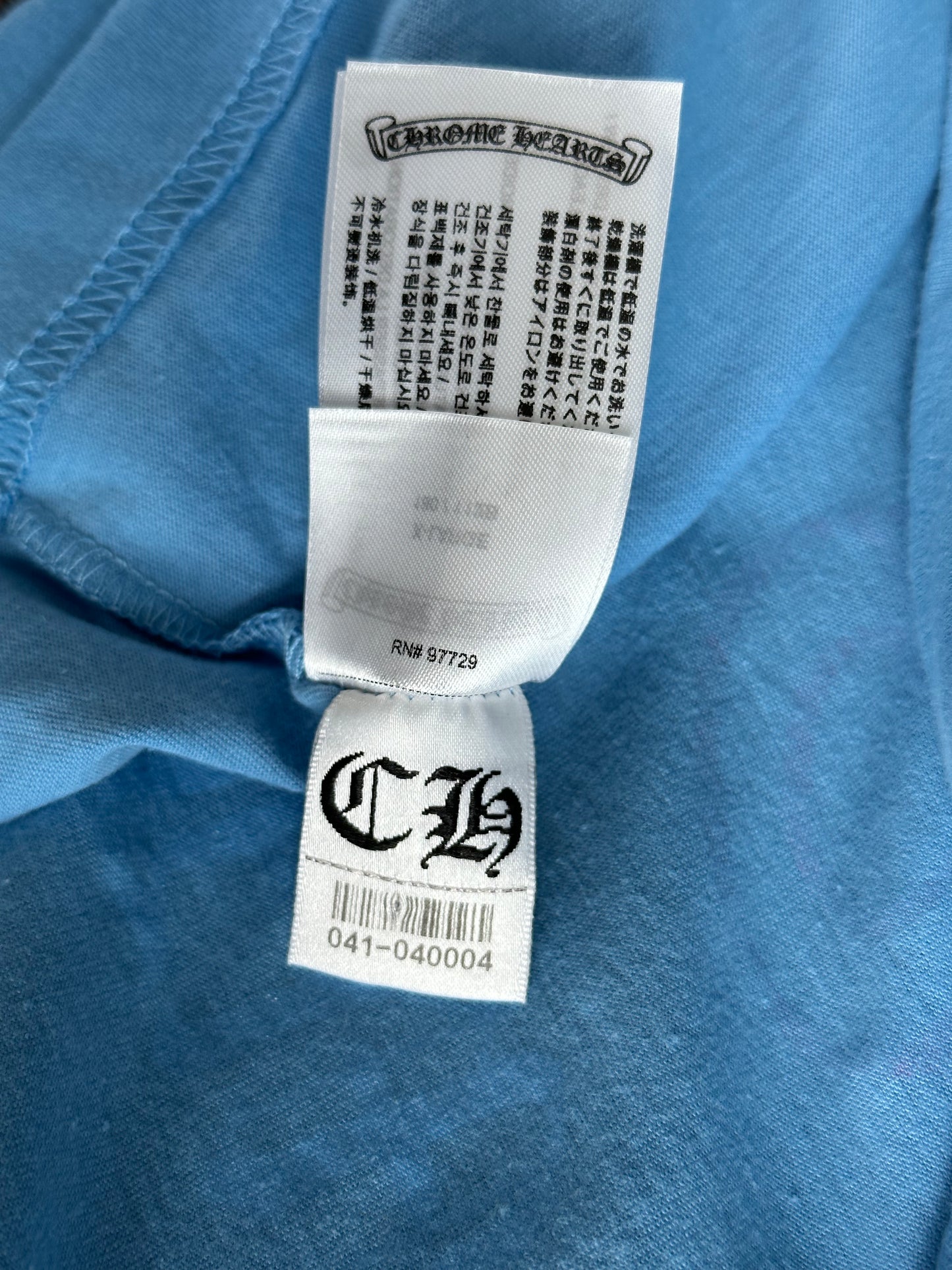 Chrome Hearts Blue Miami Art Basel Horseshoe Logo T-Shirt