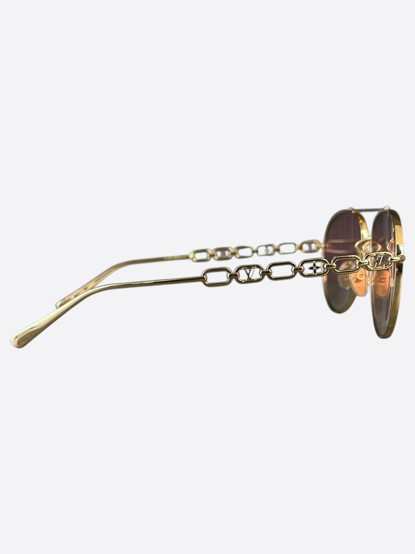 Louis Vuitton Gold Chain Pilot Sunglasses
