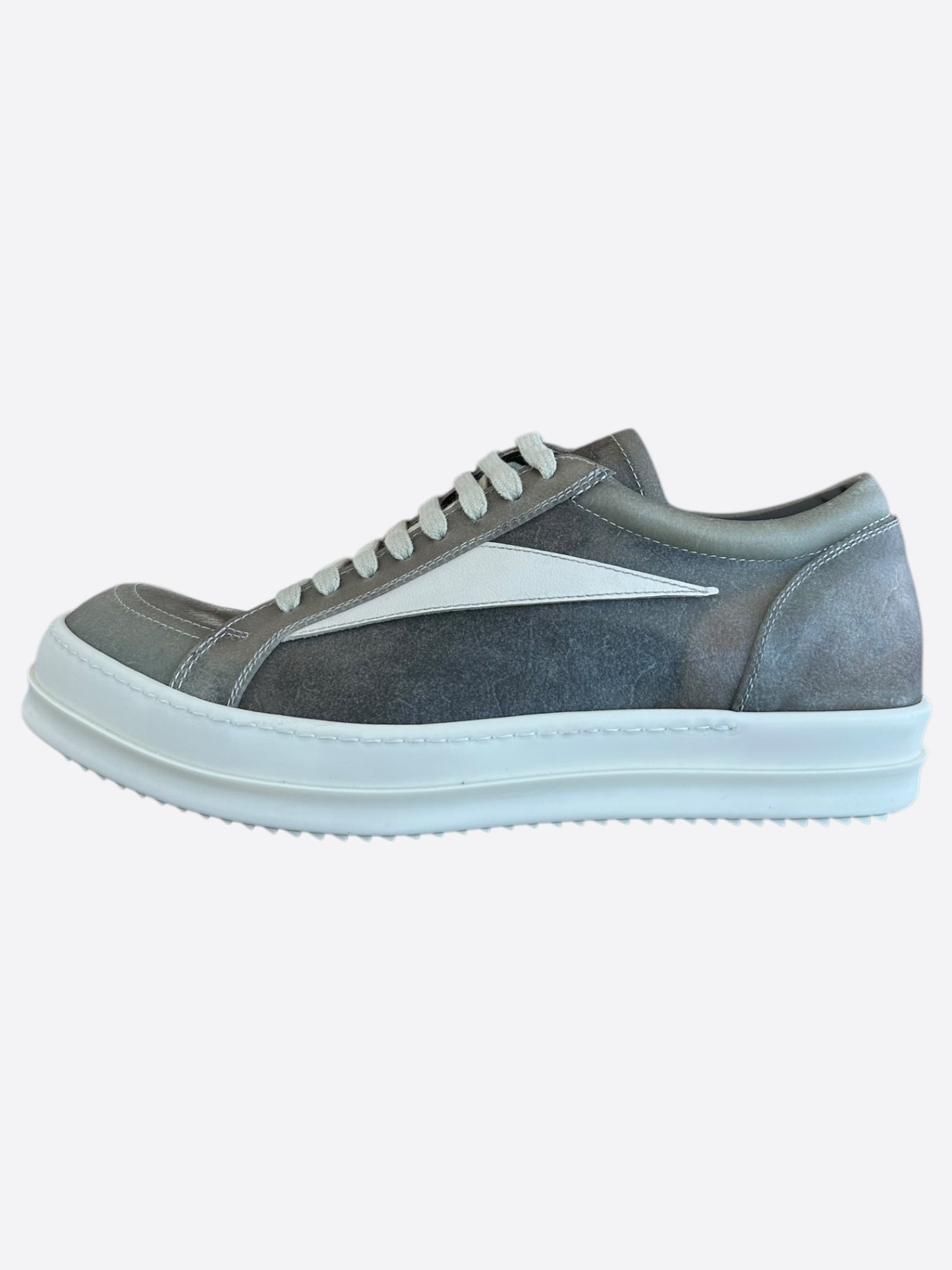 Rick Owens Dust Brown Leather Vintage Low Top Sneakers
