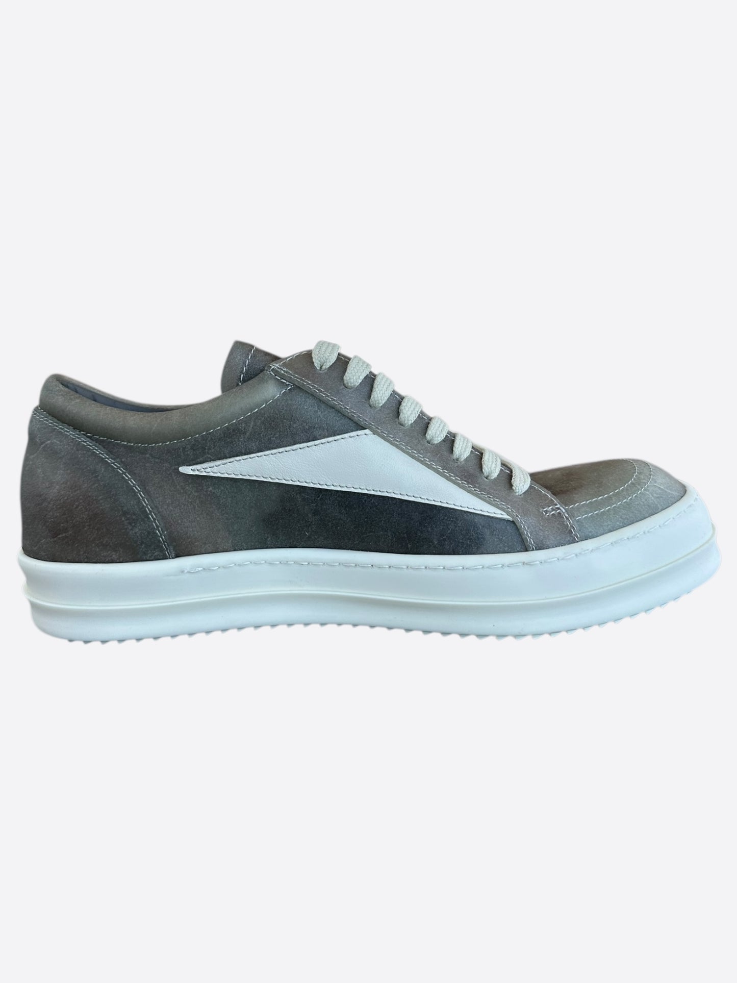 Rick Owens Dust Brown Leather Vintage Low Top Sneakers