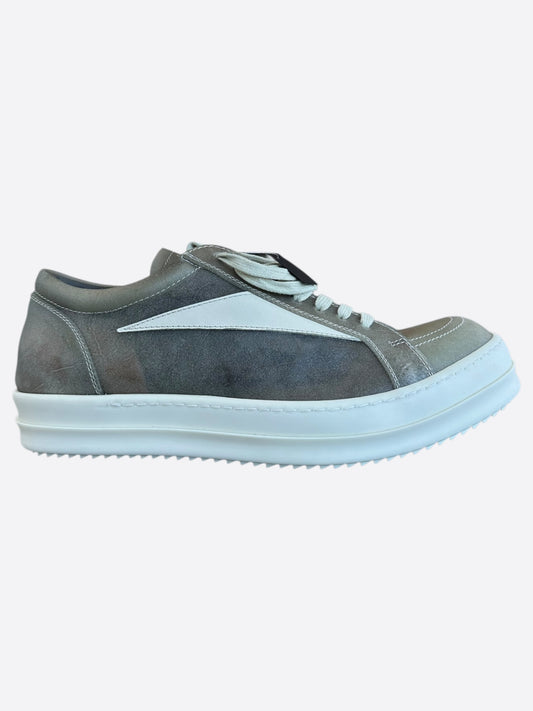 Rick Owens Dust Brown Leather Vintage Low Top Sneakers