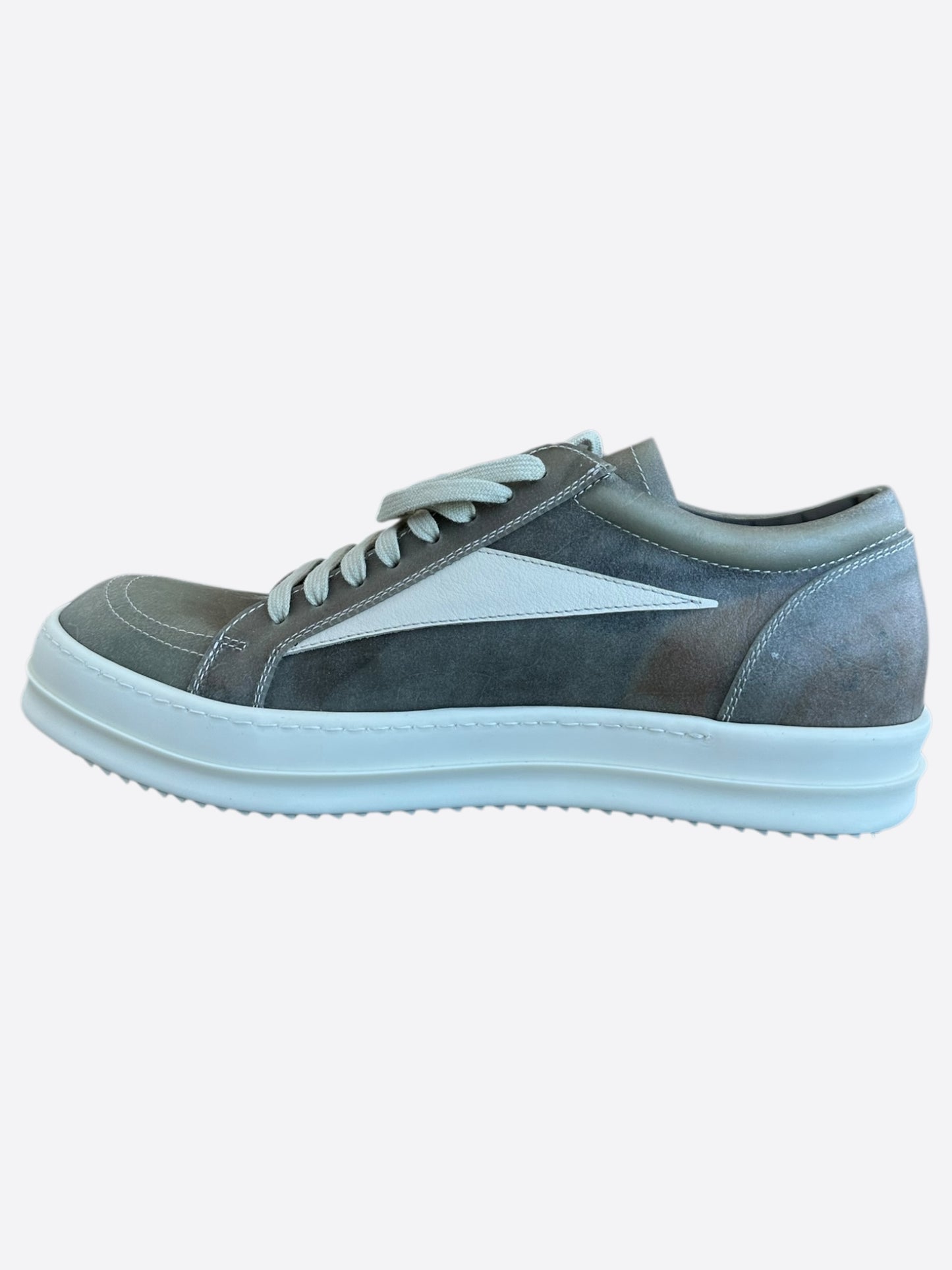 Rick Owens Dust Brown Leather Vintage Low Top Sneakers