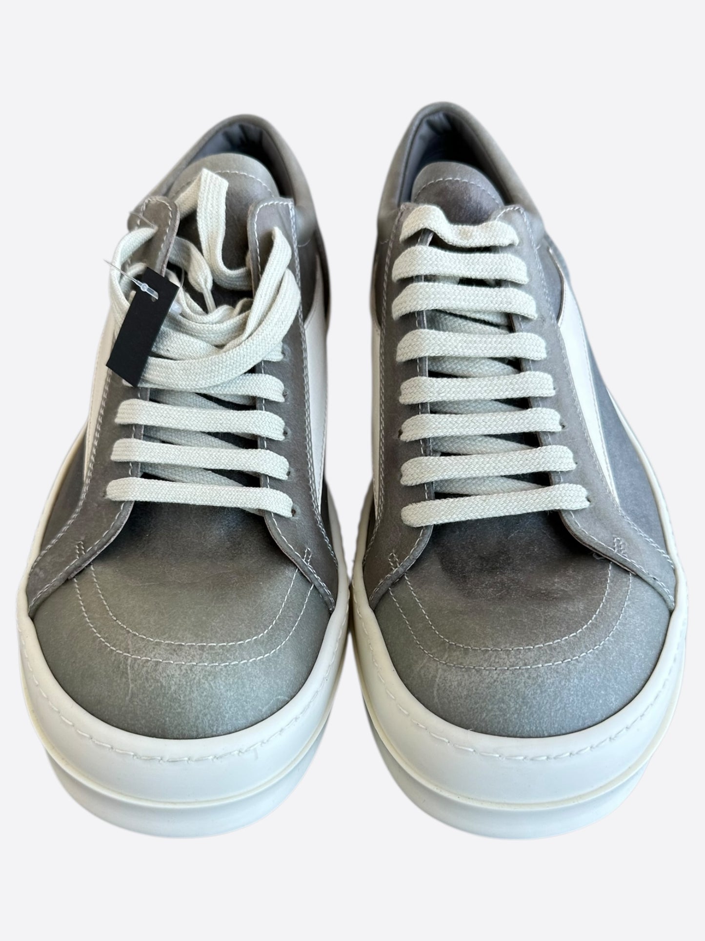 Rick Owens Dust Brown Leather Vintage Low Top Sneakers