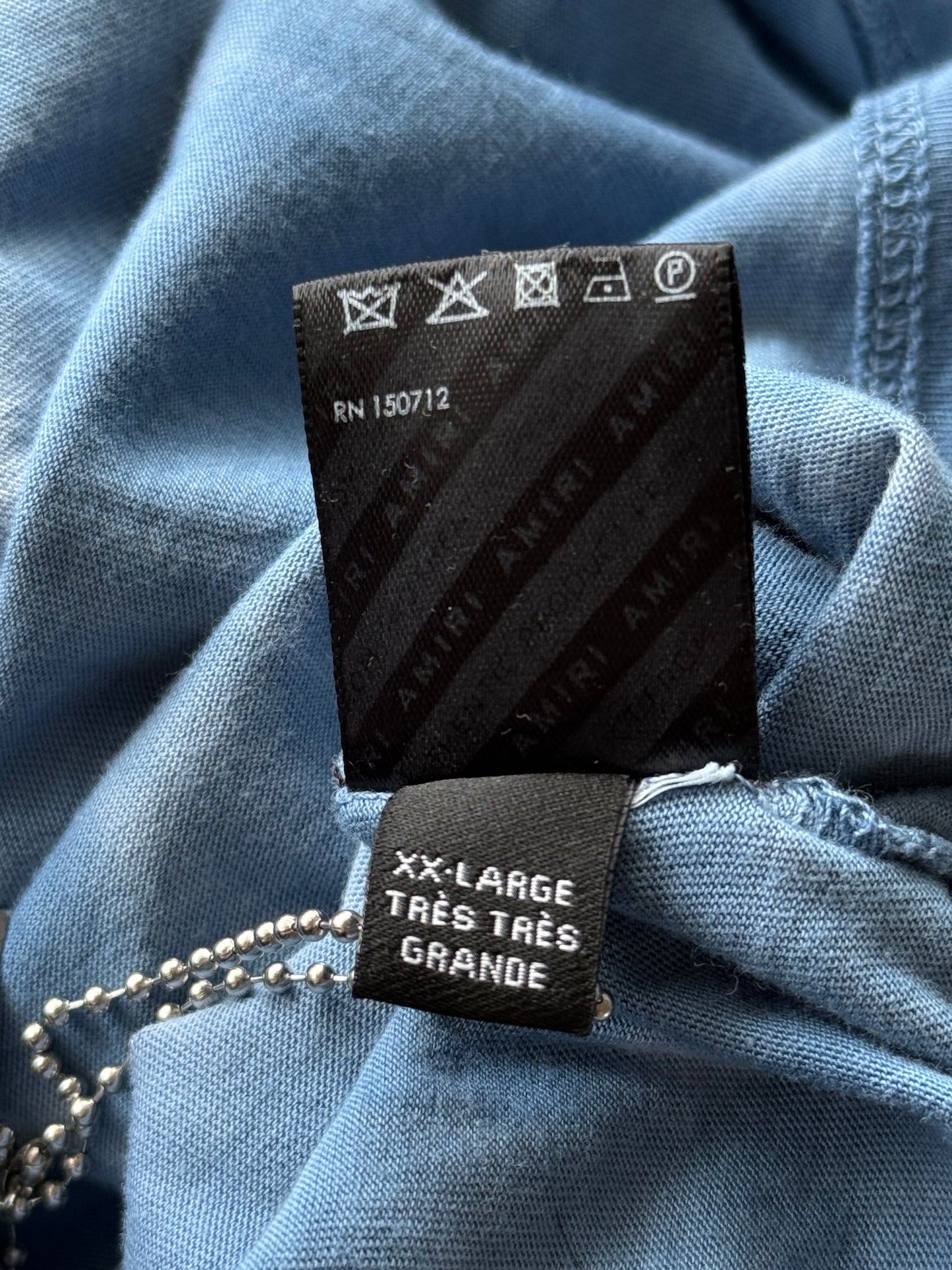 Amiri Blue Tie-Dye MA Core Logo T-Shirt