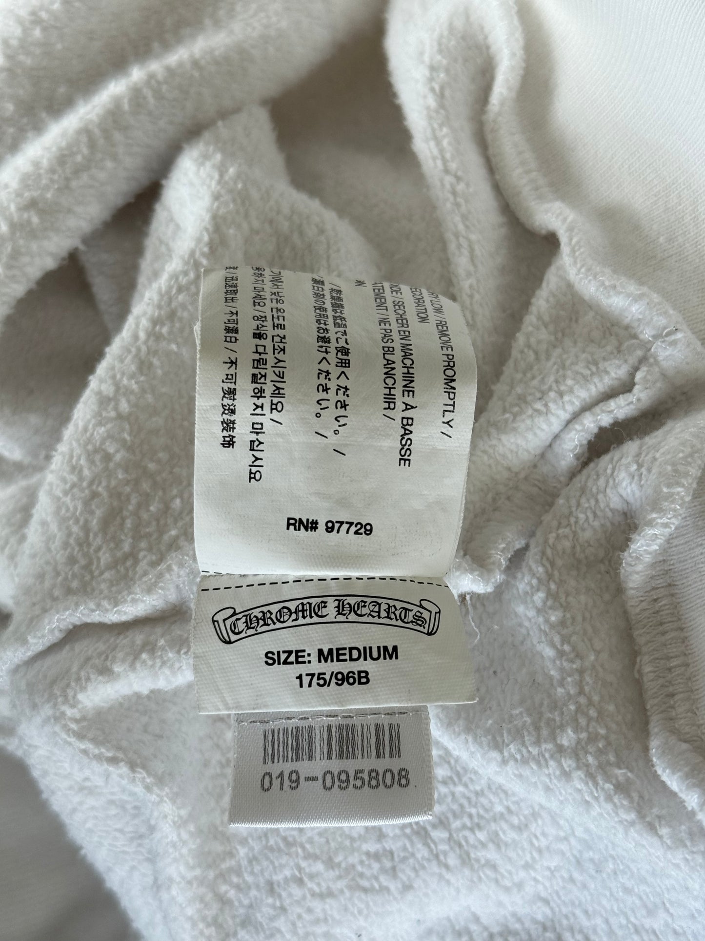 Chrome Hearts White & Black Script Logo Zip Up Hoodie