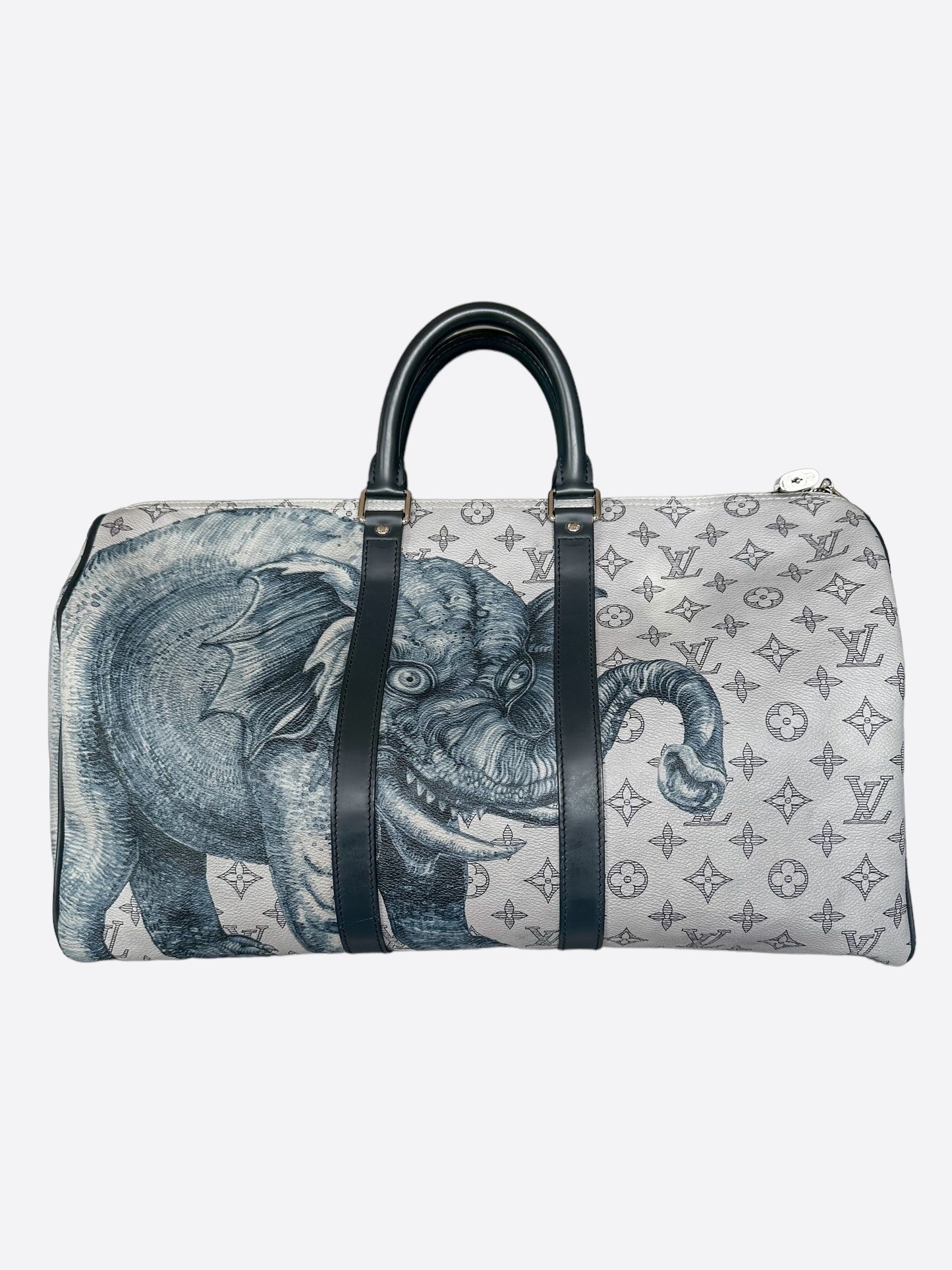 Louis Vuitton Chapman Brothers Cream Monogram Keepall 45