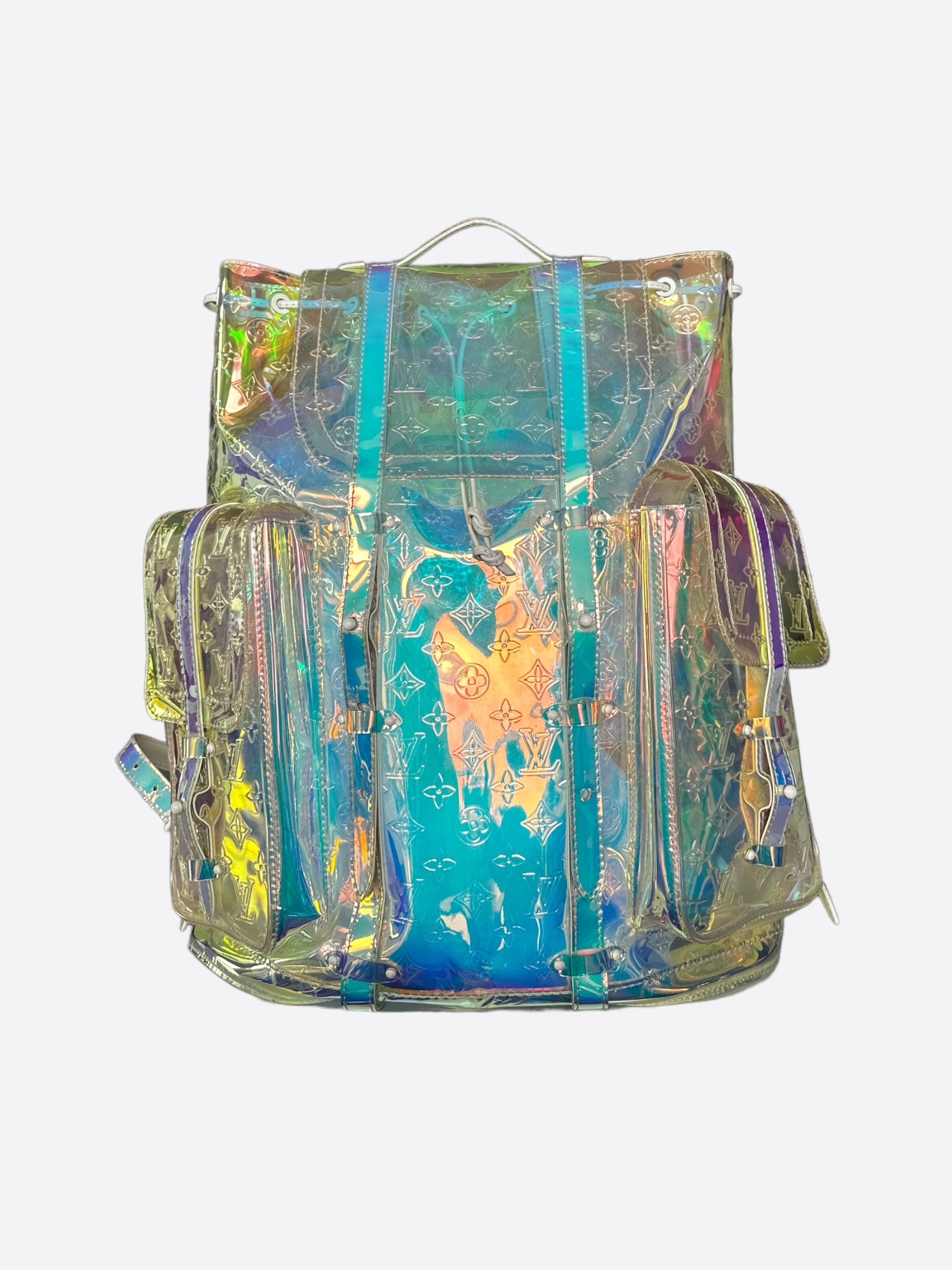 iridescent backpack louis vuitton Virgil Abloh Christopher Clear Backpack Lv Prism Christopher