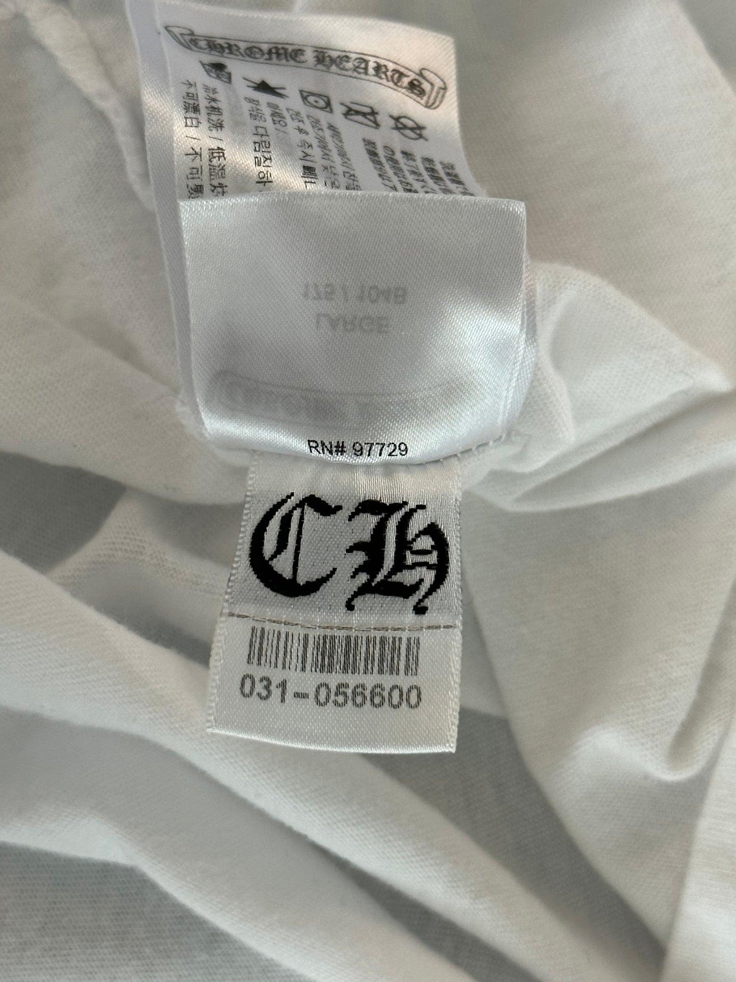 Chrome Hearts White Racing Stripes Longsleeve T-Shirt