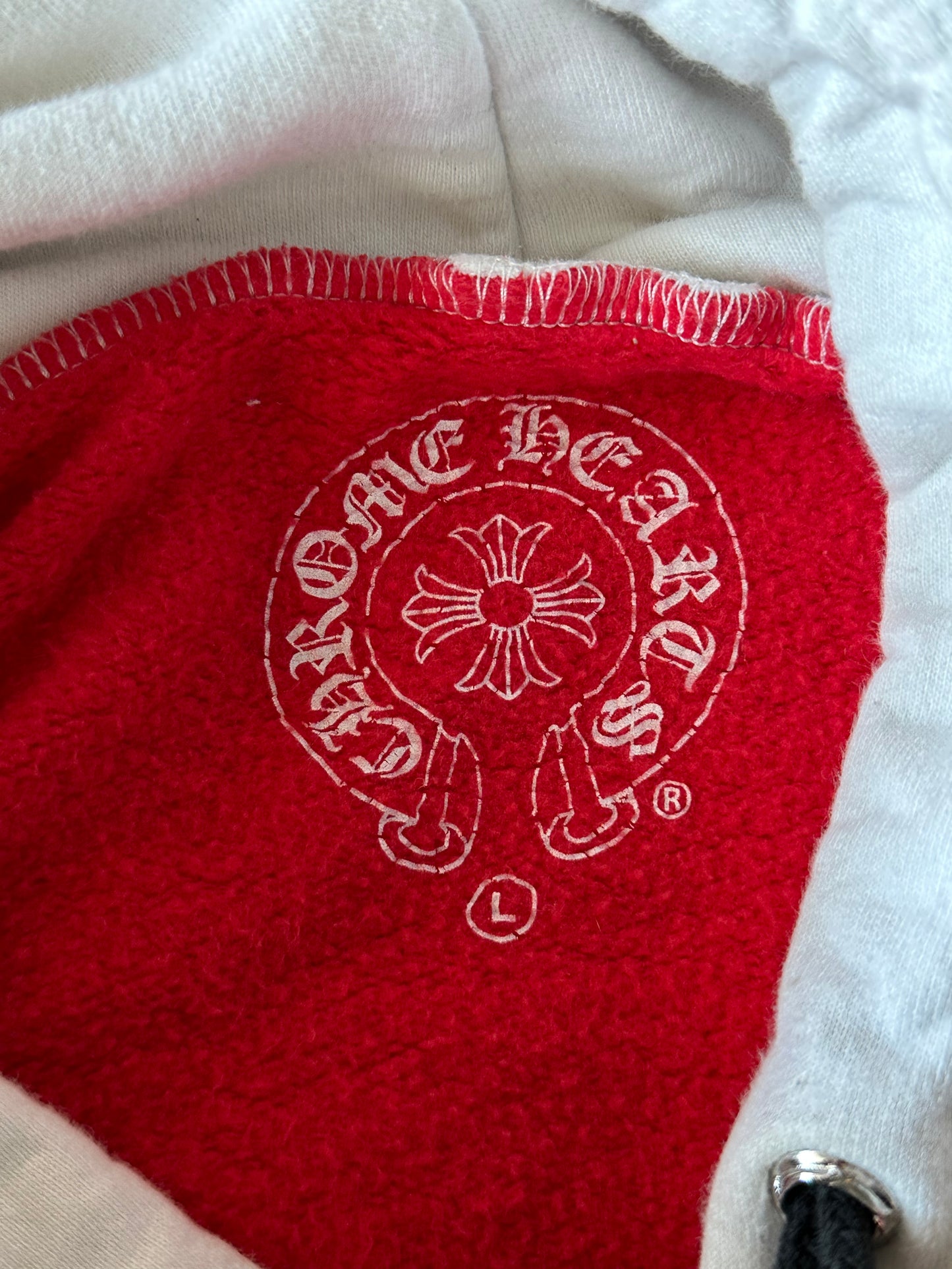 Chrome Hearts Red, White & Blue Horseshoe Logo Hoodie