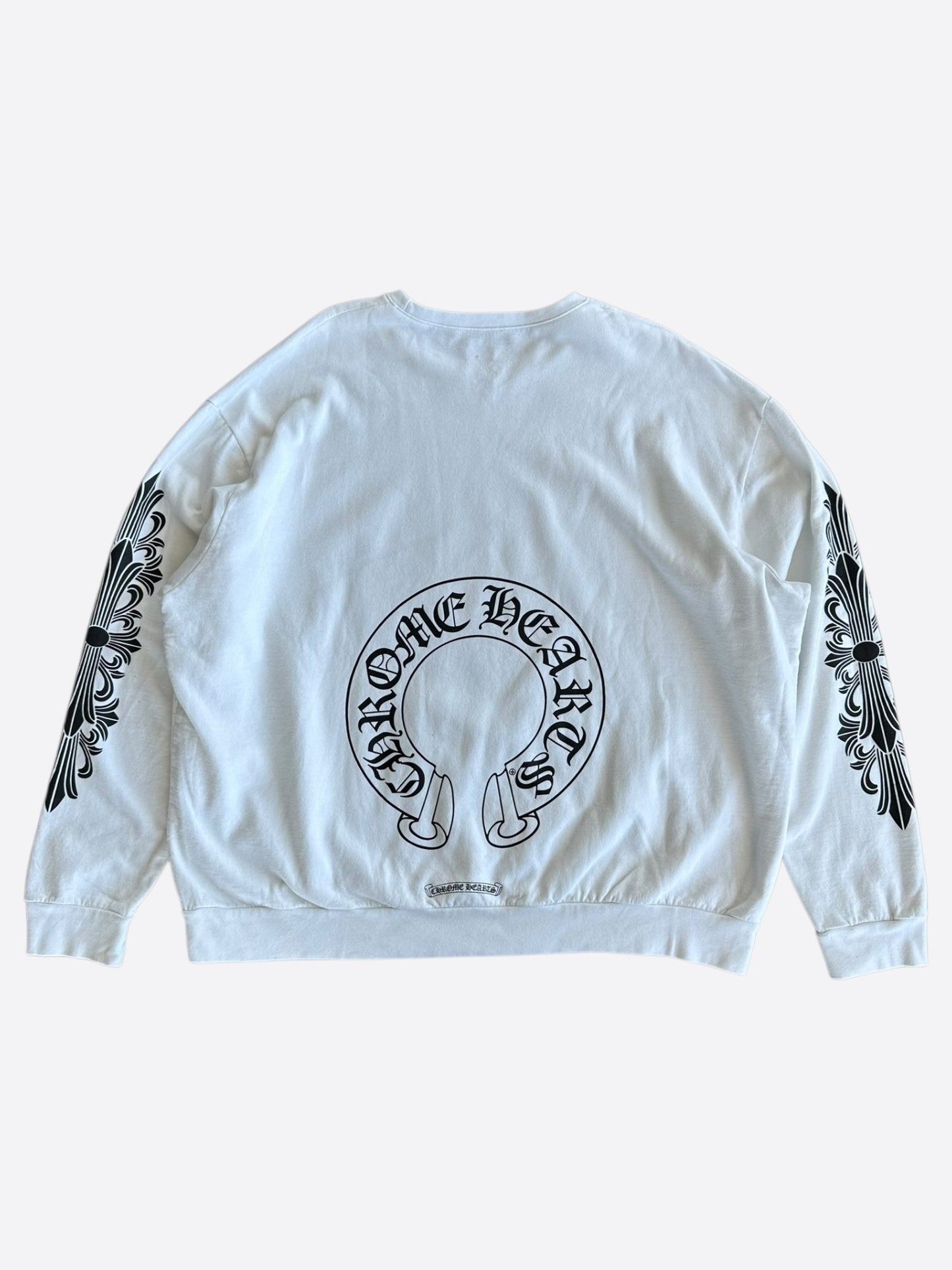 Chrome Hearts White & Black Horseshoe Logo Sweater