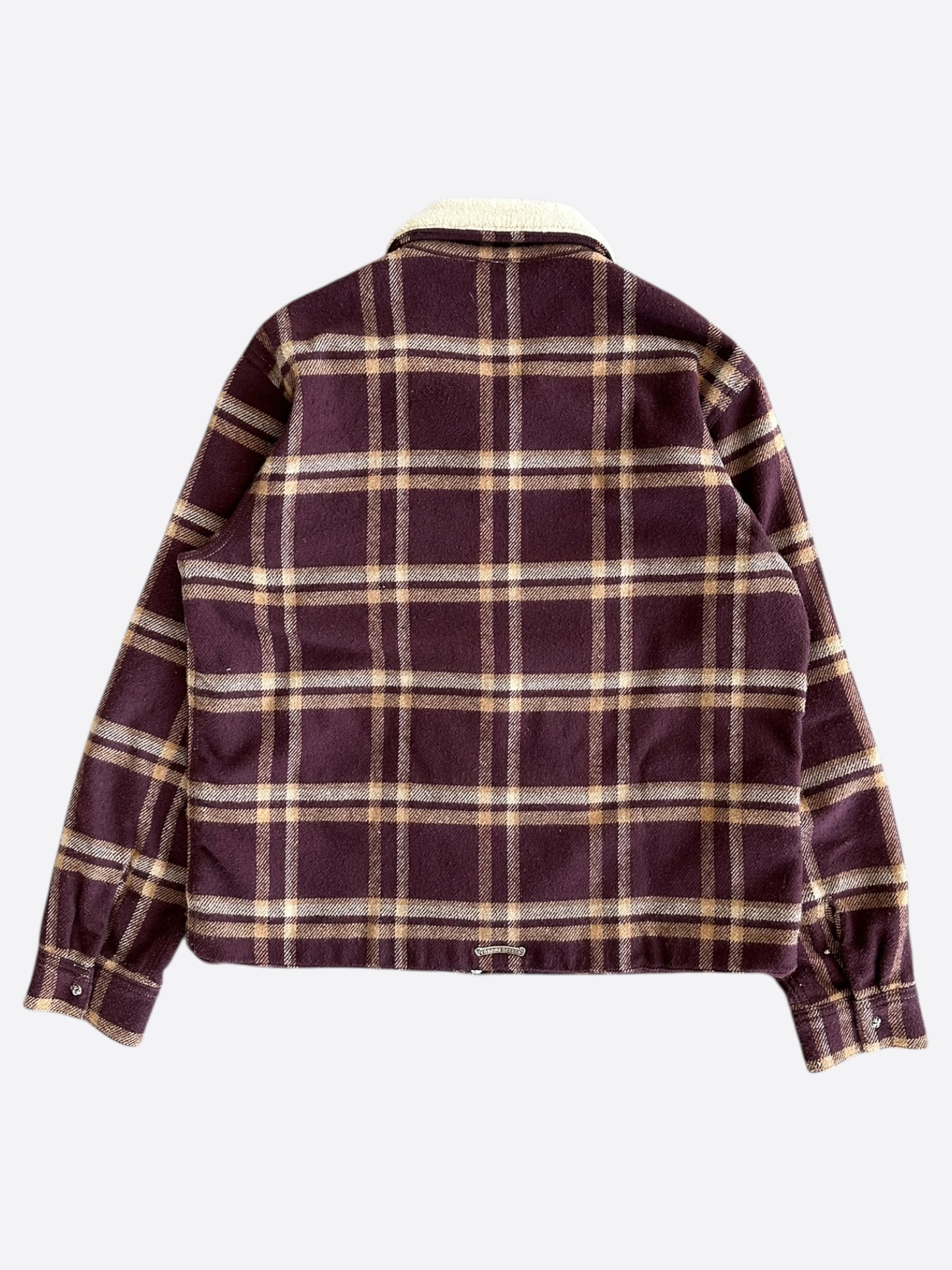 Chrome Hearts Black & Red Plaid Sherpa Jacket