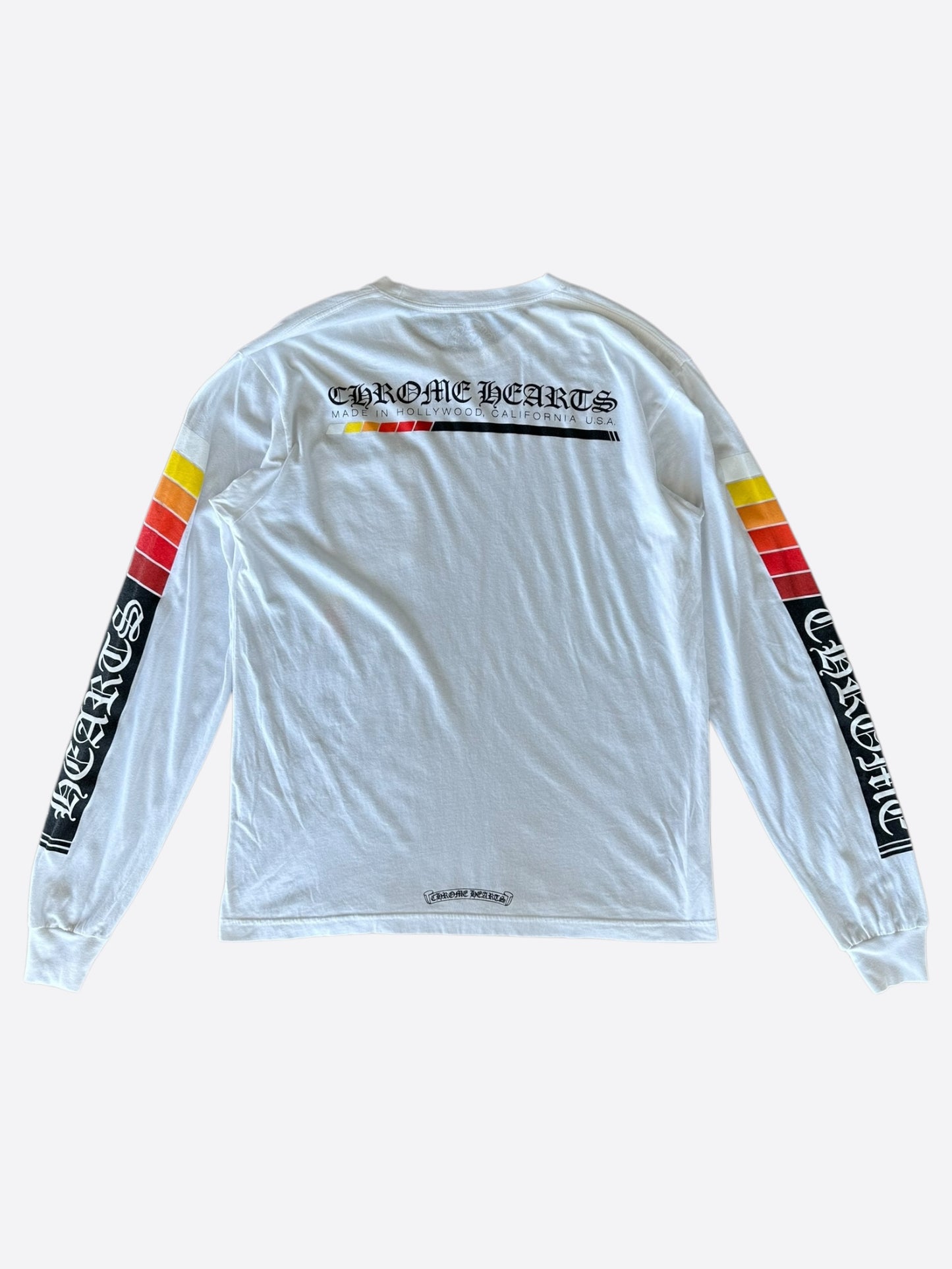 Chrome Hearts White Racing Stripes Longsleeve T-Shirt