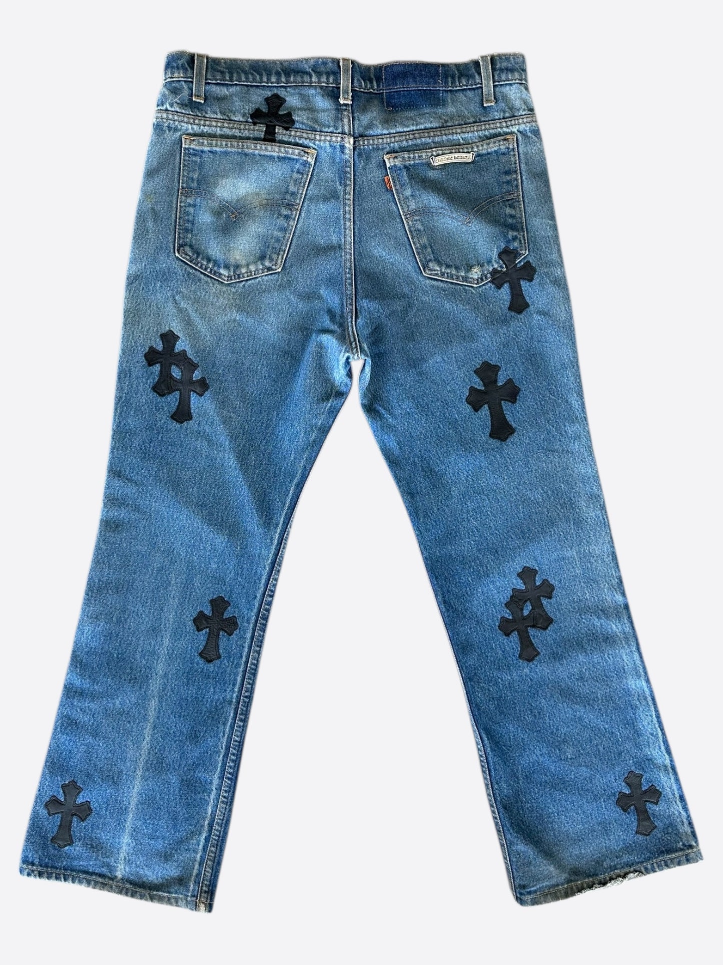 Chrome Hearts Levis Blue & Black Cross Patch Jeans