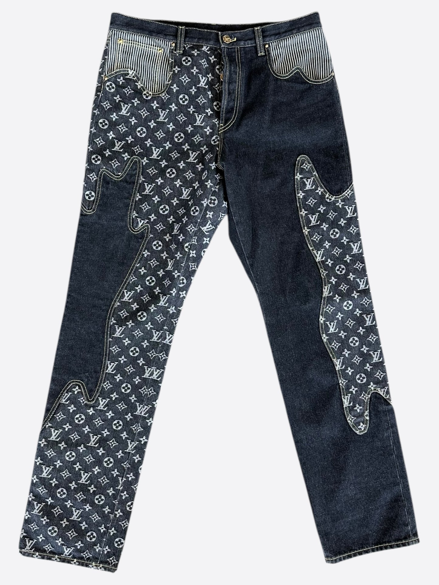 Louis Vuitton Nigo Black & Grey Monogram Crazy Jeans