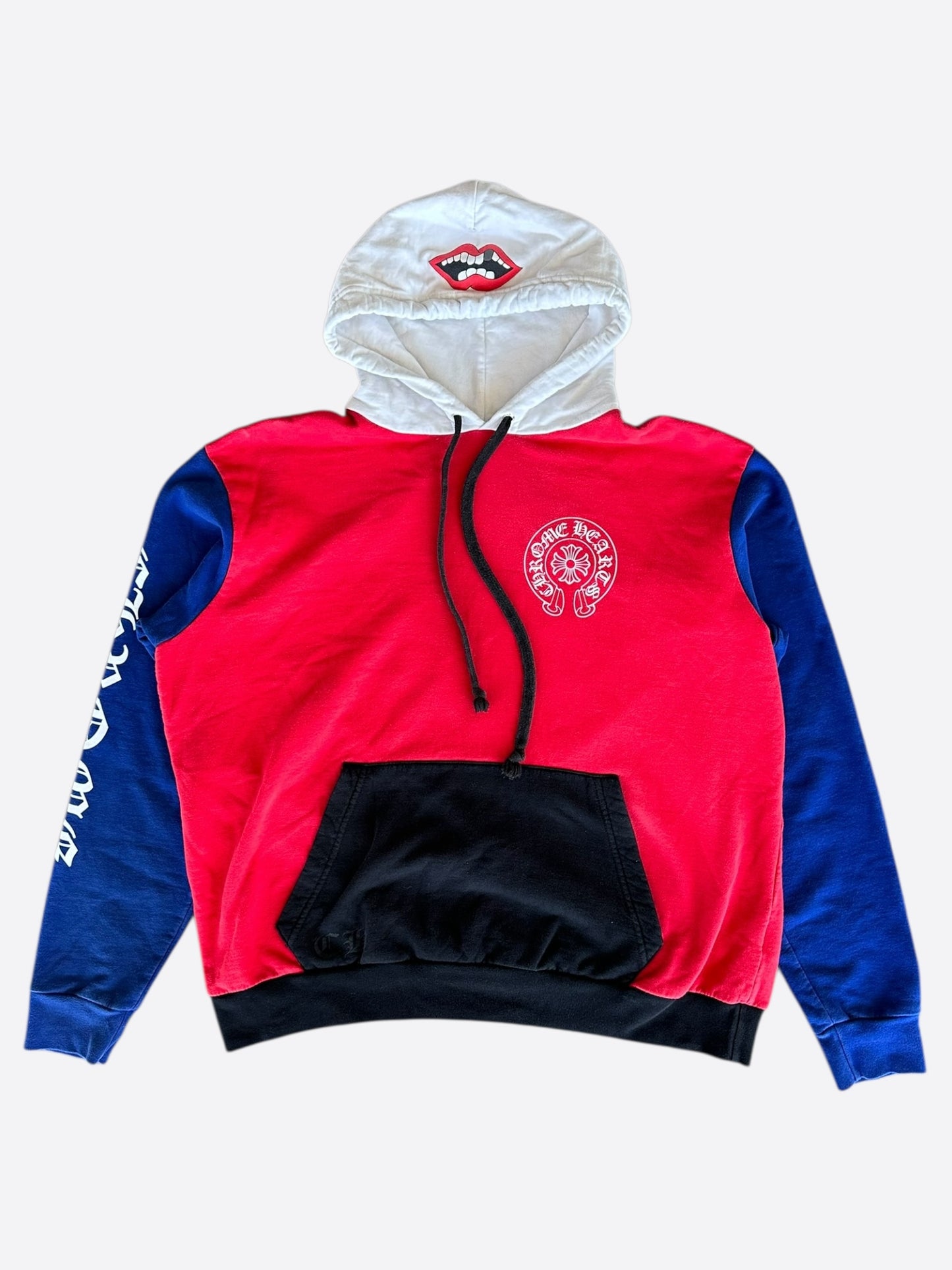 Chrome Hearts Red, White & Blue Horseshoe Logo Hoodie