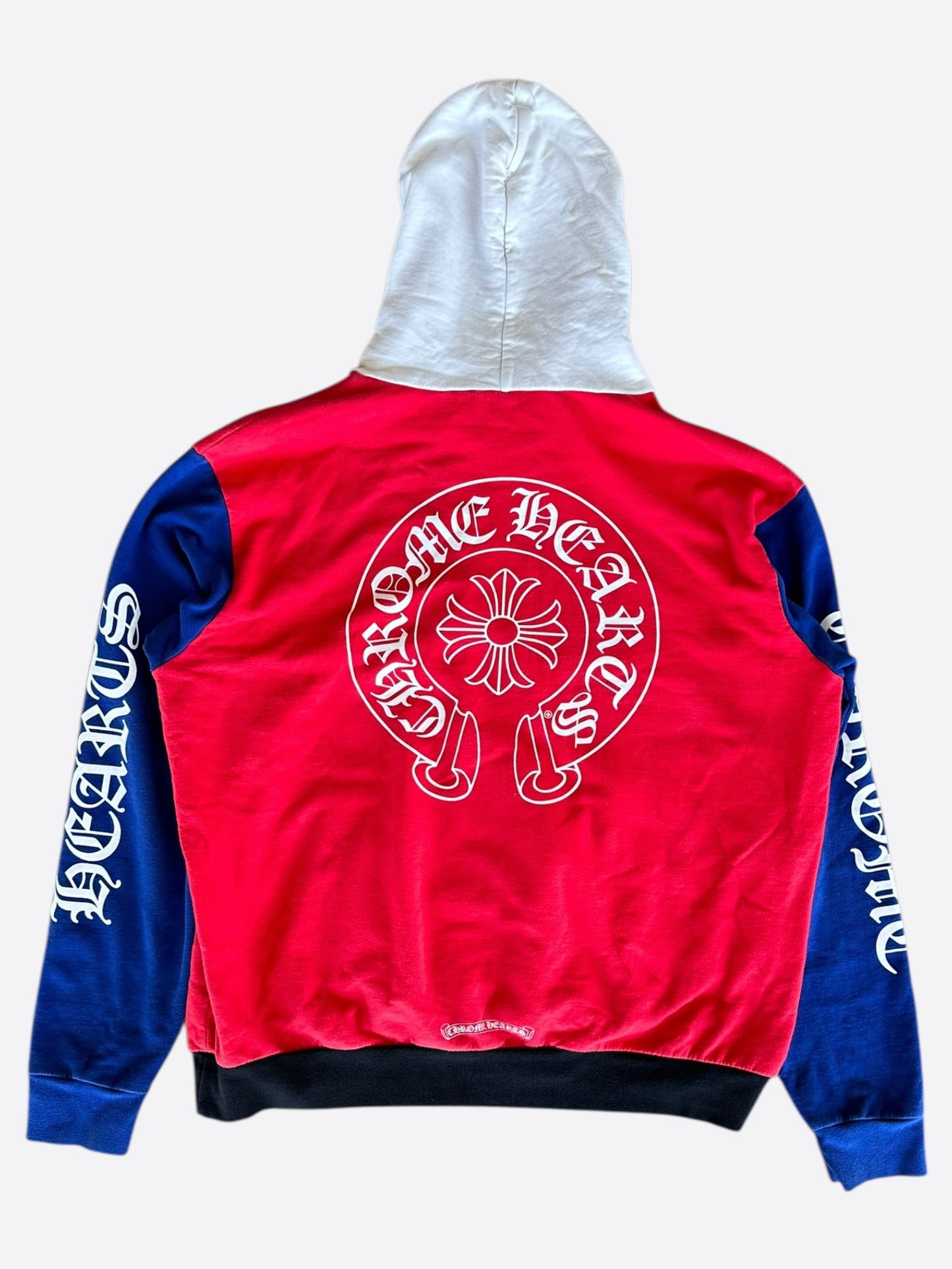 Chrome Hearts Red, White & Blue Horseshoe Logo Hoodie
