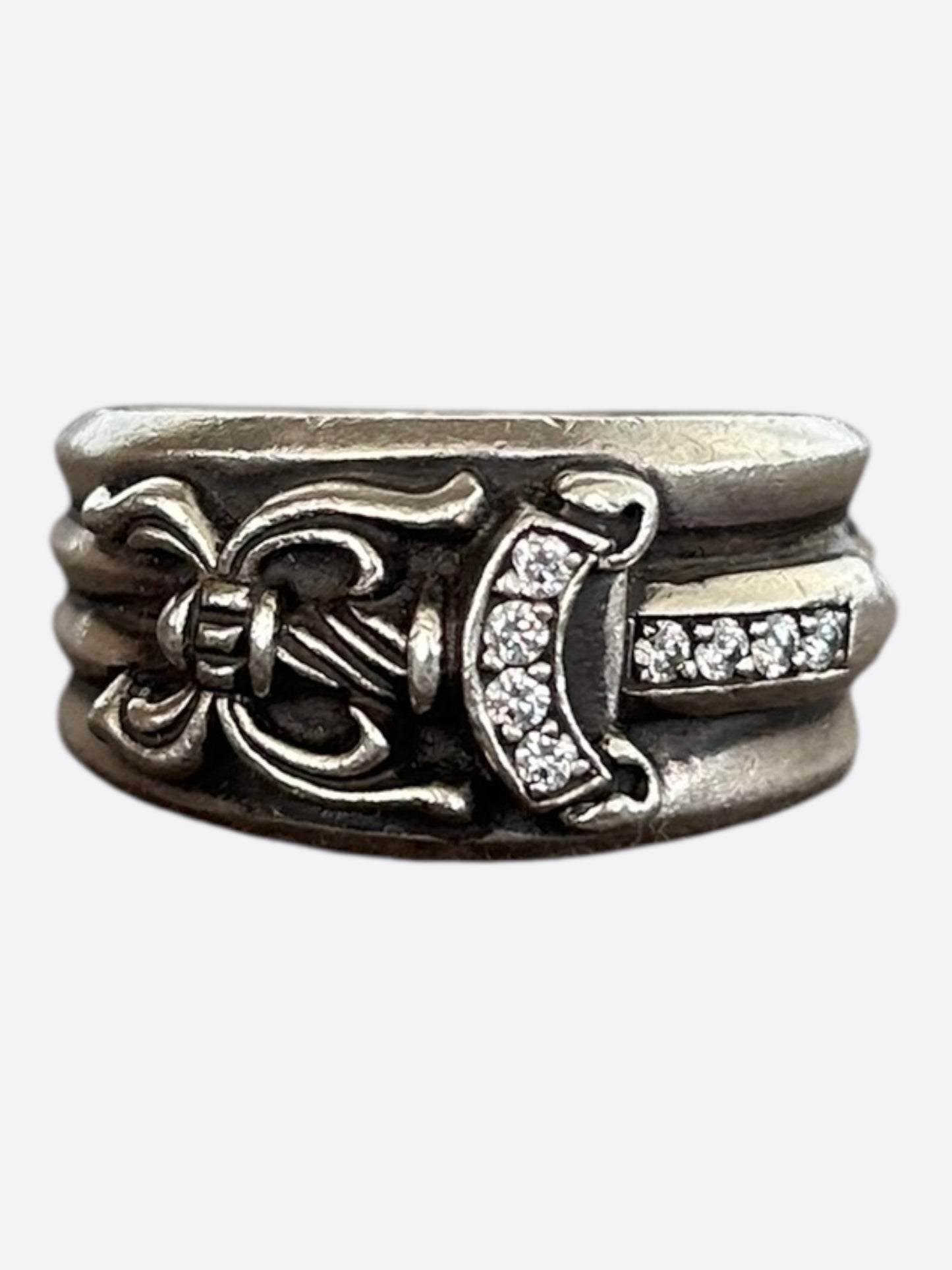 Chrome Hearts Silver & Diamond Dagger Ring