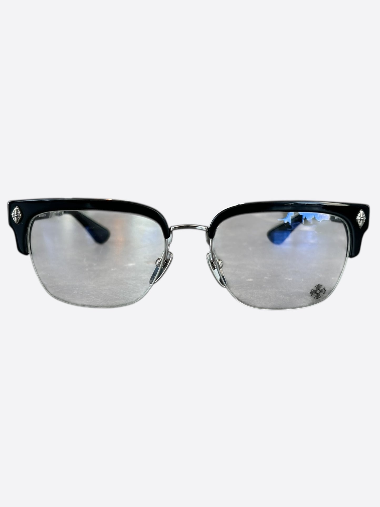 Chrome Hearts Black & Silver Evagilist Glasses