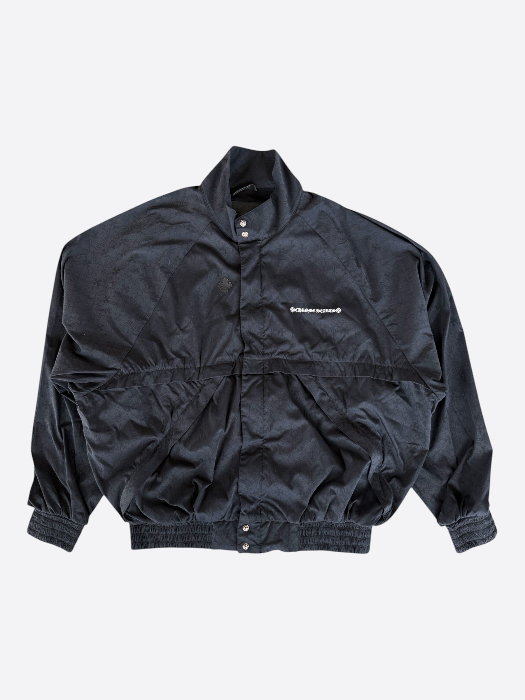 Chrome Hearts Black Cross Patch Jacquard Match Point Windbreaker
